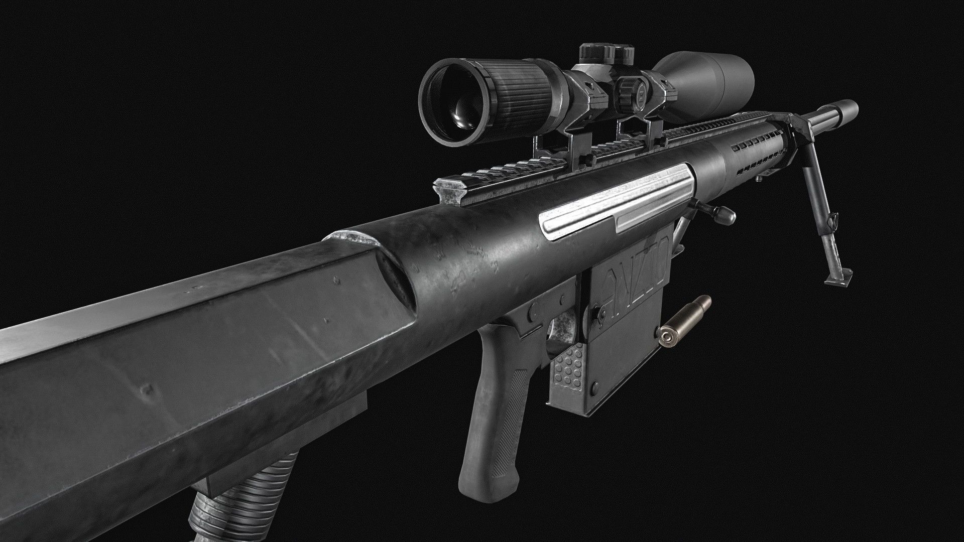 Anzio 20mm Sniper rifle Low-poly 3D model_6