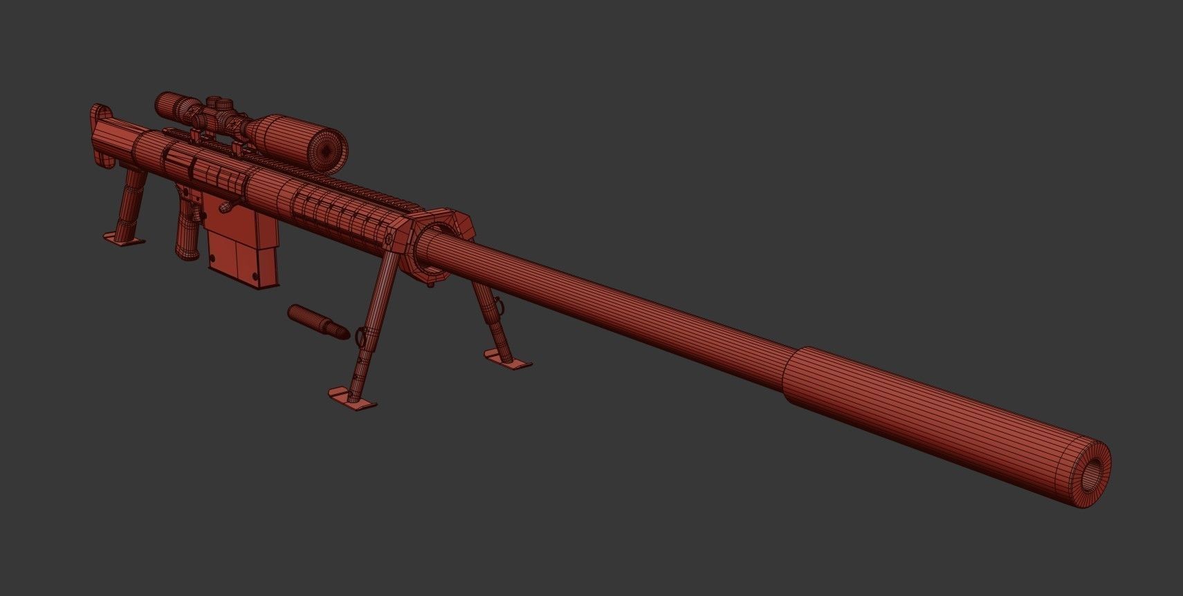 Anzio 20mm Sniper rifle Low-poly 3D model_29