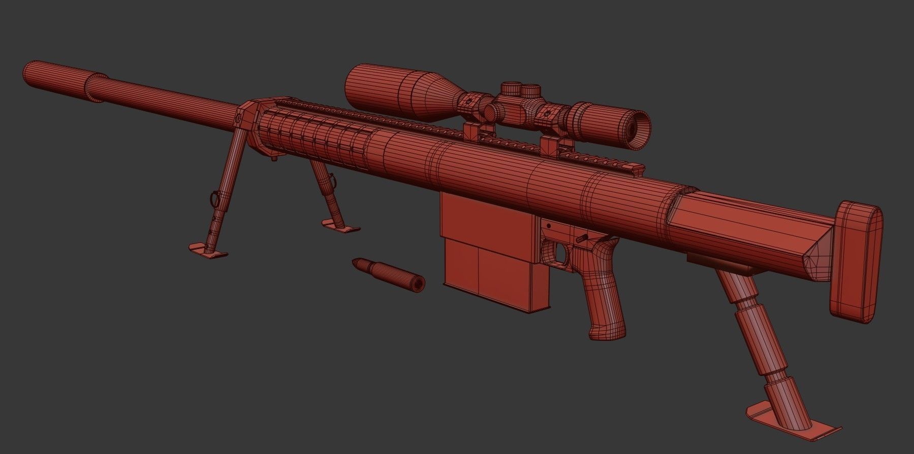 Anzio 20mm Sniper rifle Low-poly 3D model_31