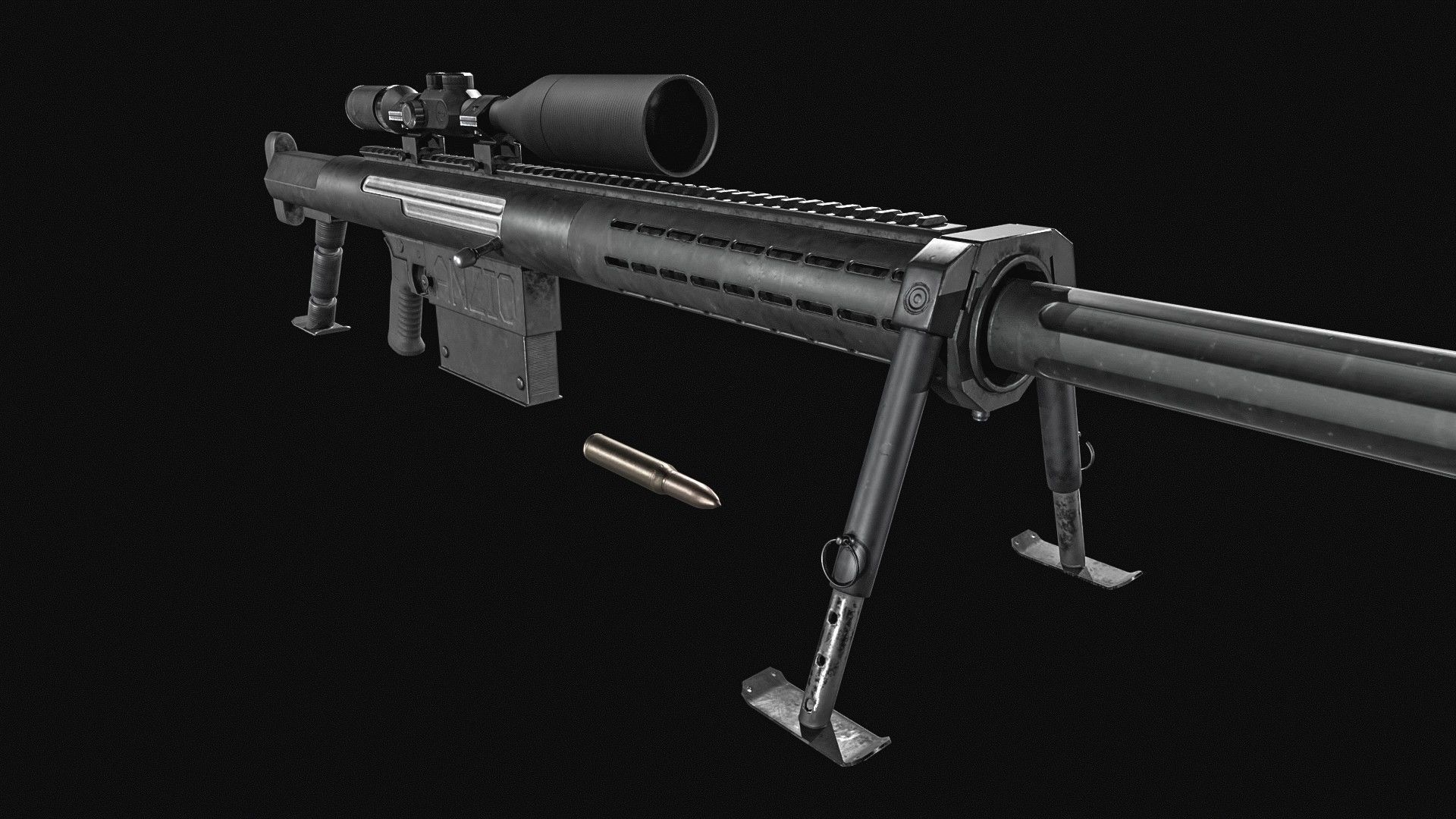 Anzio 20mm Sniper rifle Low-poly 3D model_3