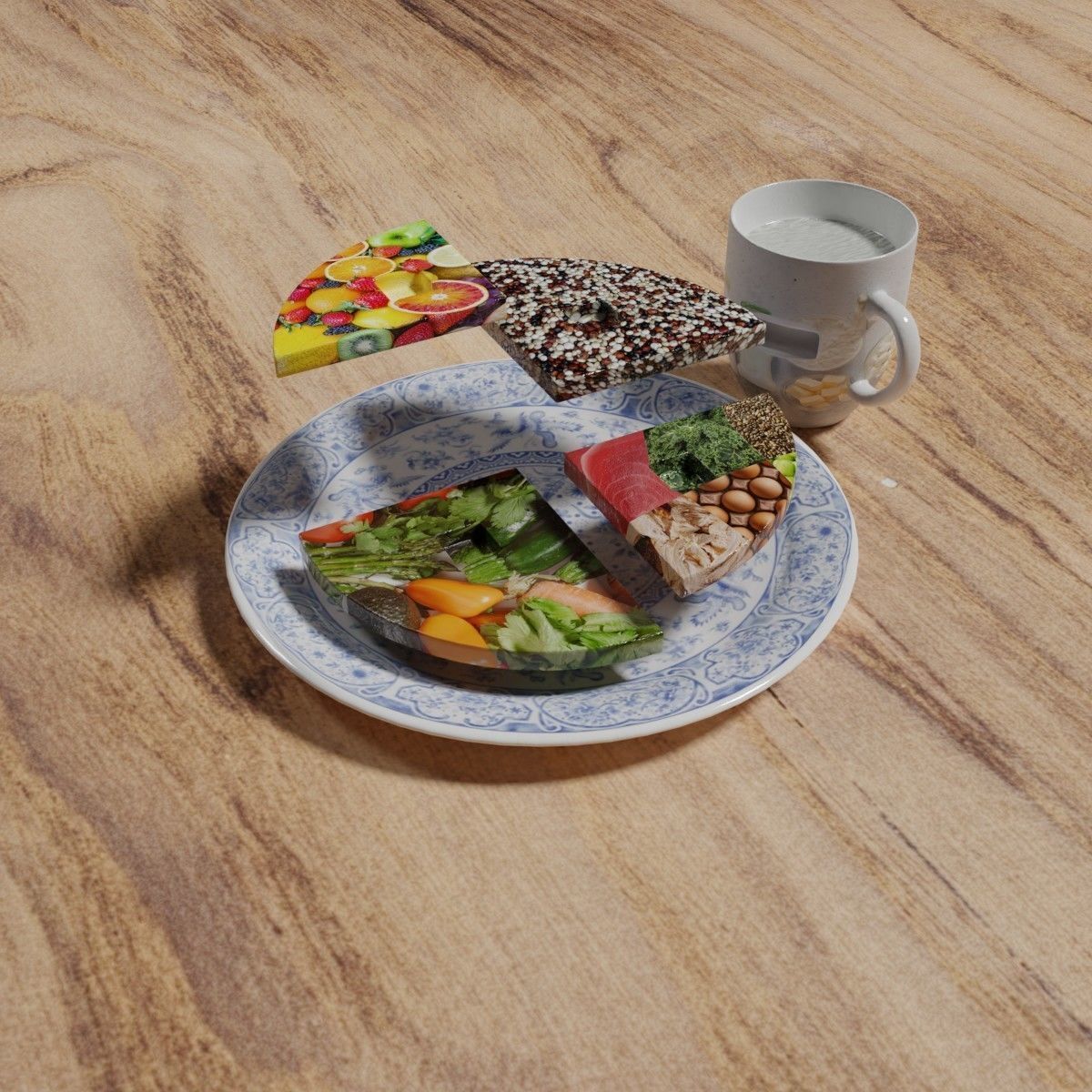 HEALTHY FOOD PLATE PROPORTION 3D print model_38