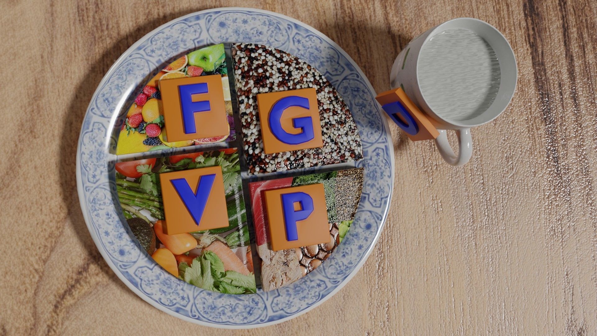 HEALTHY FOOD PLATE PROPORTION 3D print model_6