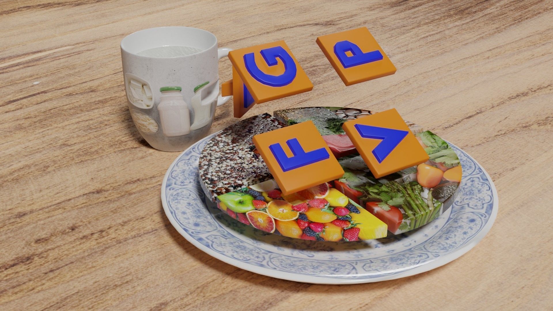 HEALTHY FOOD PLATE PROPORTION 3D print model_30