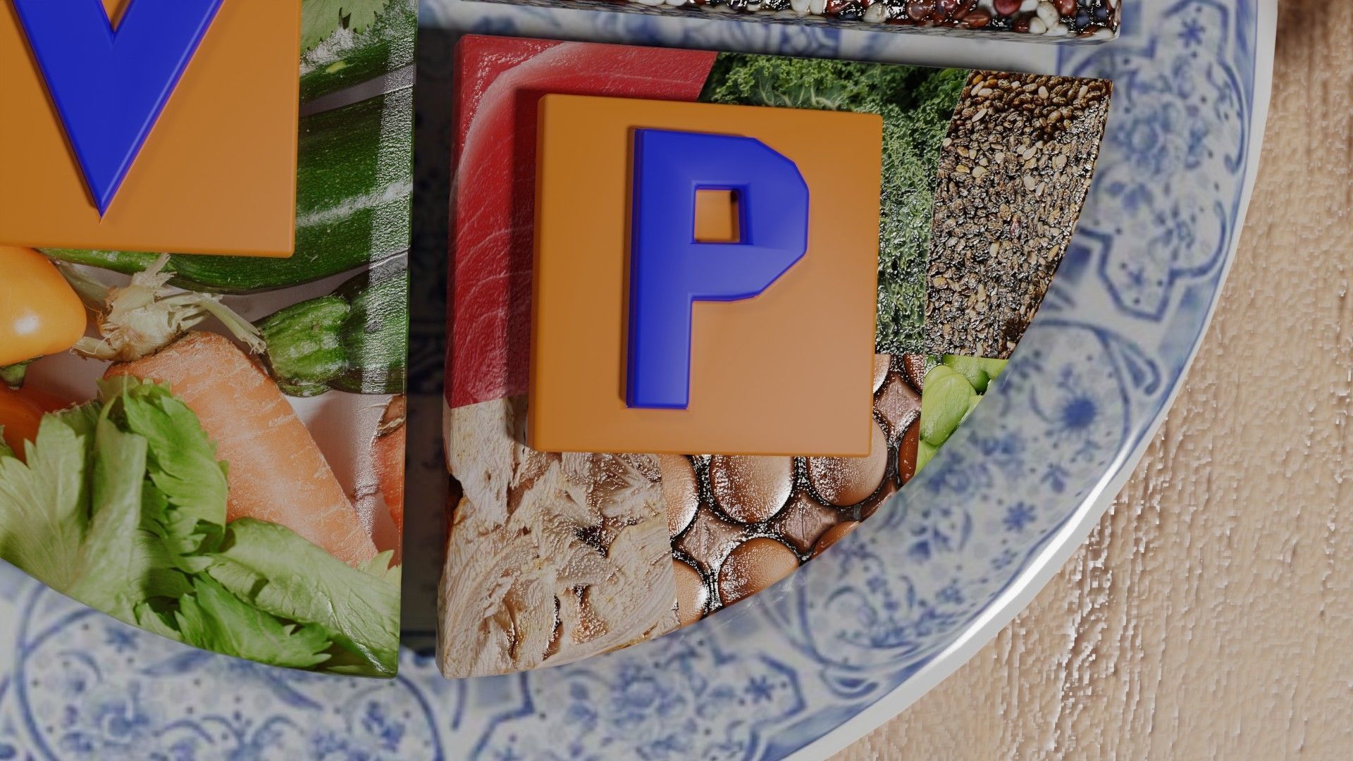 HEALTHY FOOD PLATE PROPORTION 3D print model_11