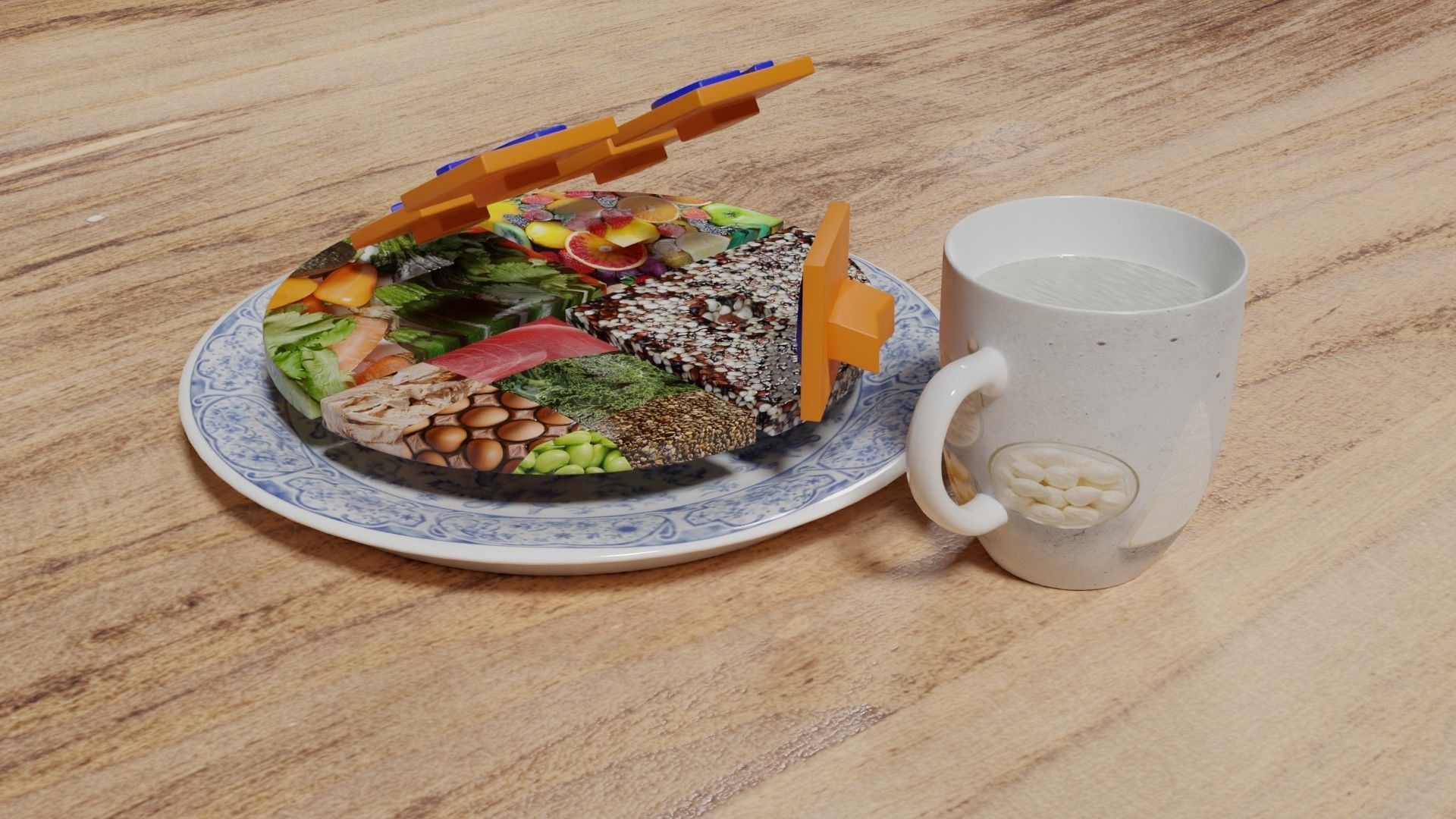 HEALTHY FOOD PLATE PROPORTION 3D print model_23