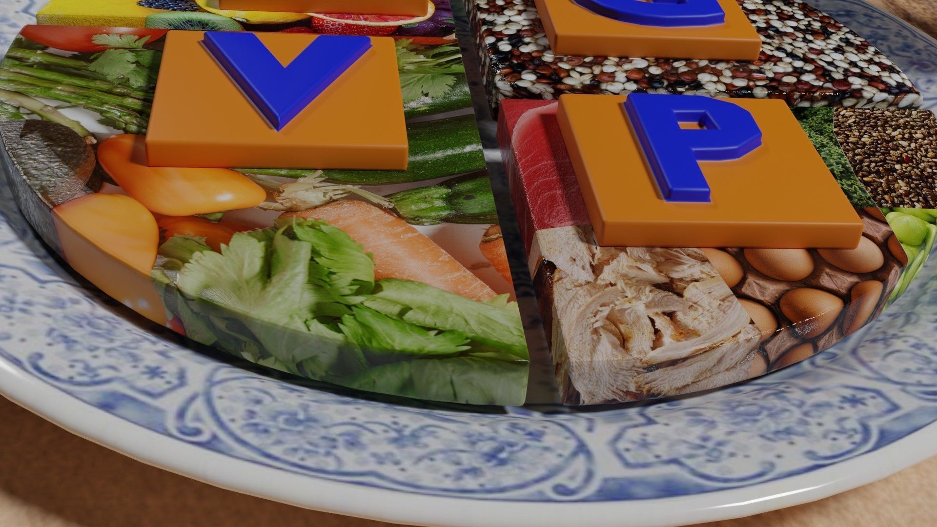 HEALTHY FOOD PLATE PROPORTION 3D print model_12