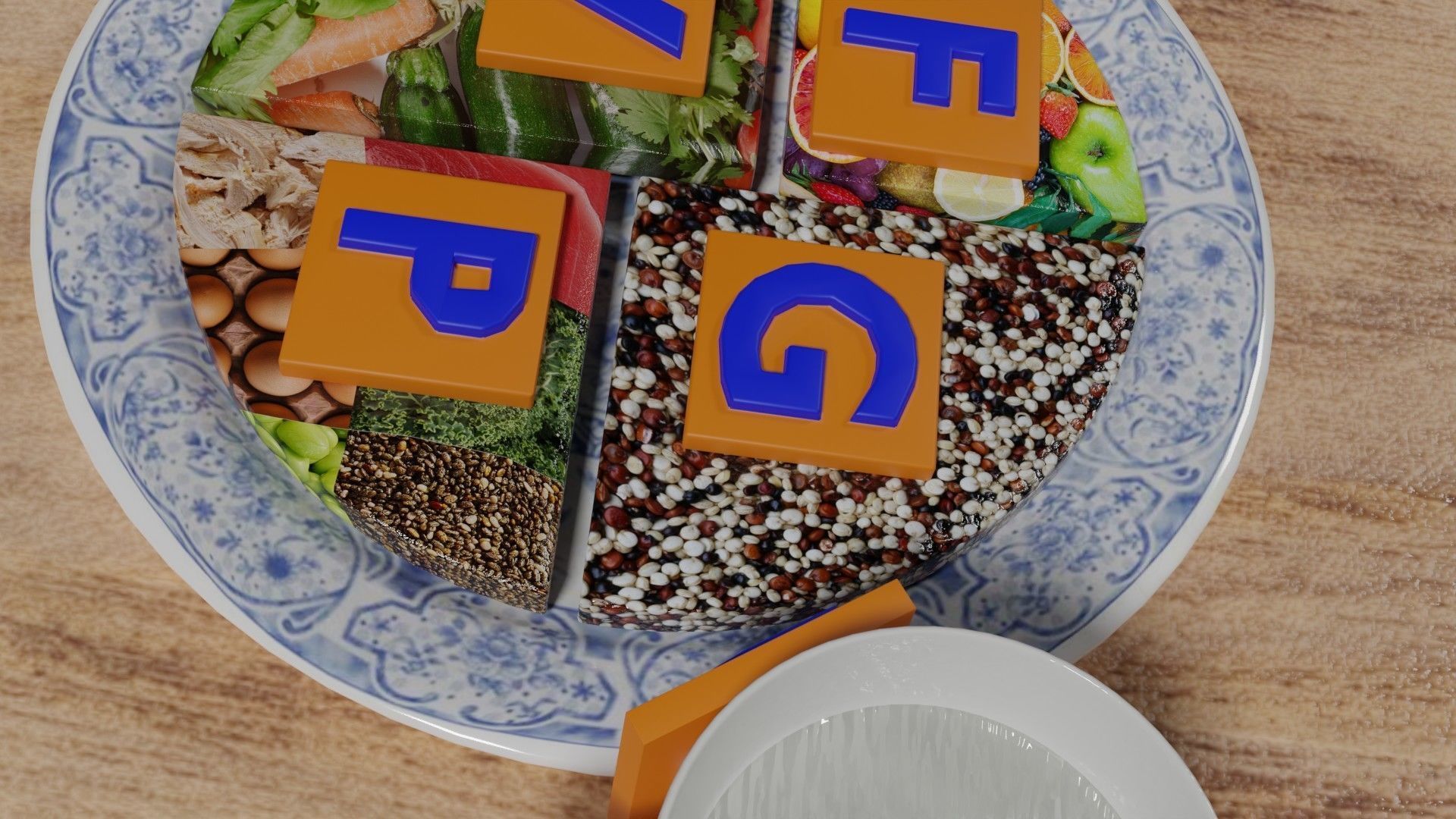 HEALTHY FOOD PLATE PROPORTION 3D print model_19