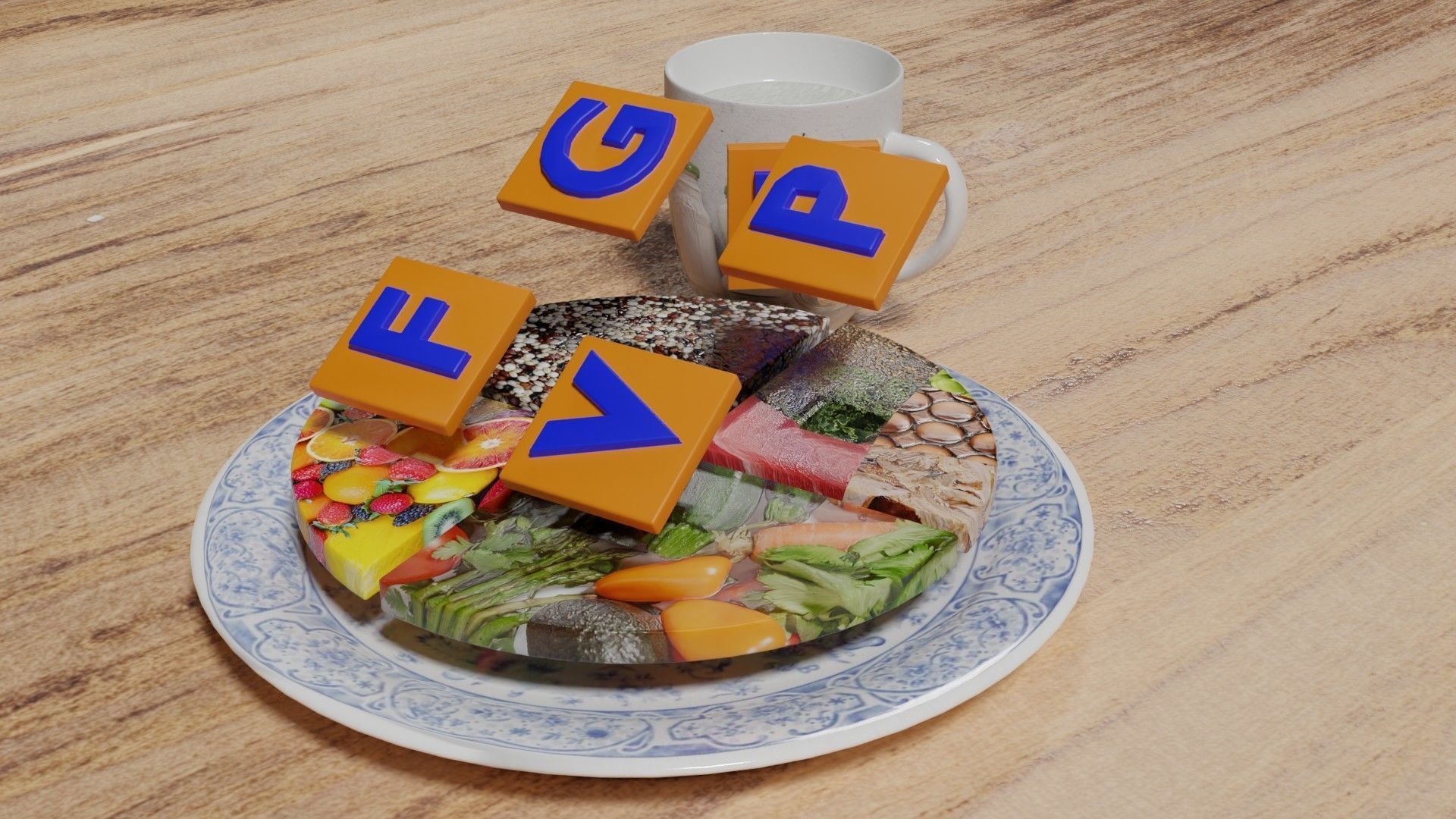 HEALTHY FOOD PLATE PROPORTION 3D print model_27