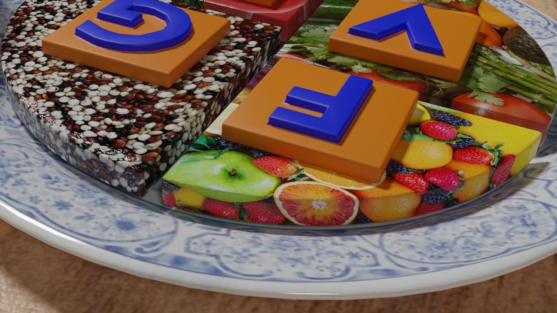 HEALTHY FOOD PLATE PROPORTION 3D print model_14