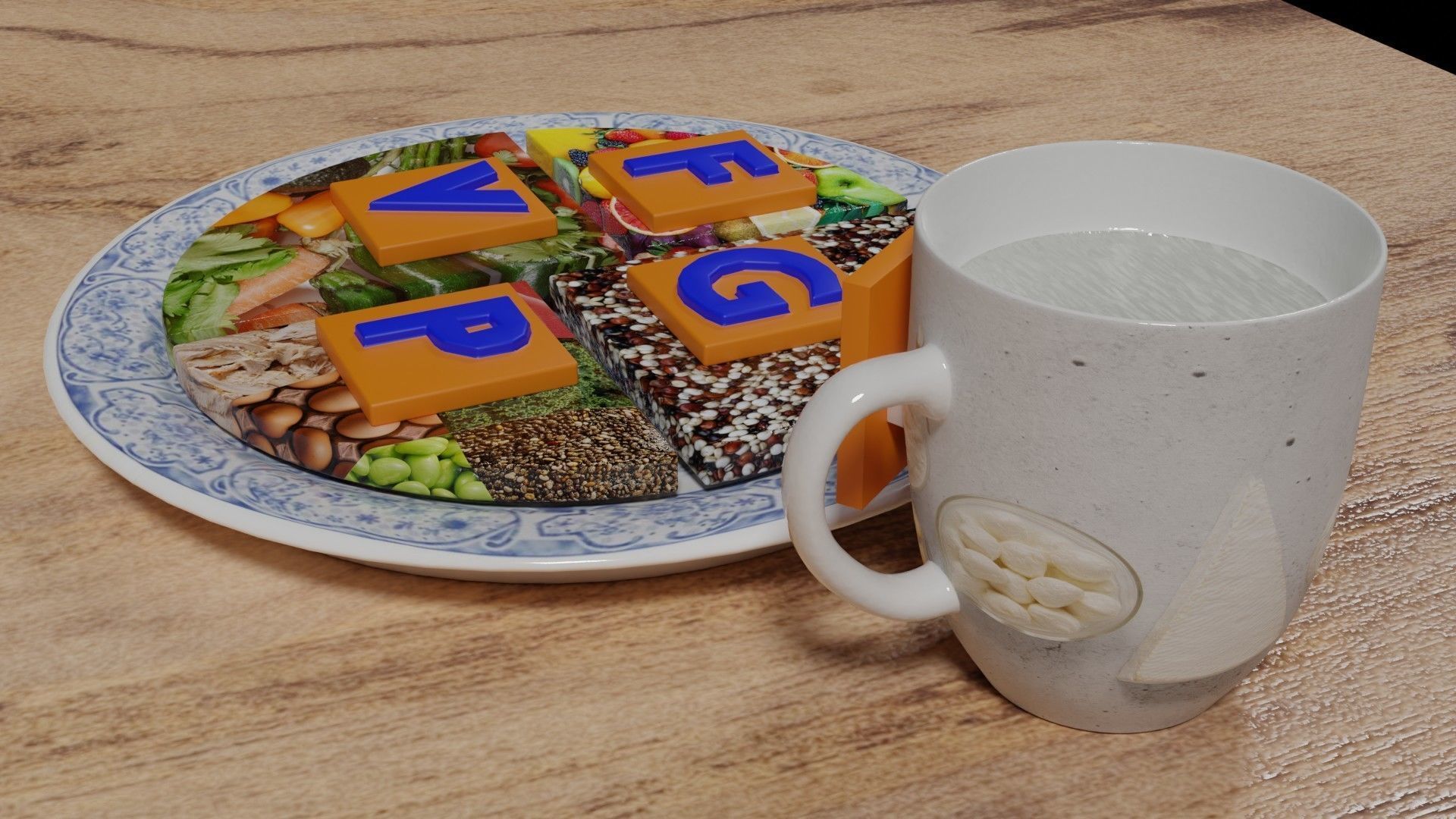 HEALTHY FOOD PLATE PROPORTION 3D print model_2