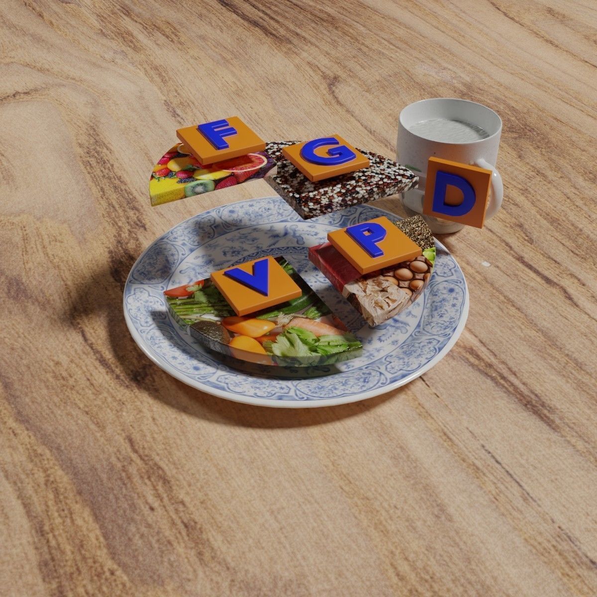 HEALTHY FOOD PLATE PROPORTION 3D print model_37