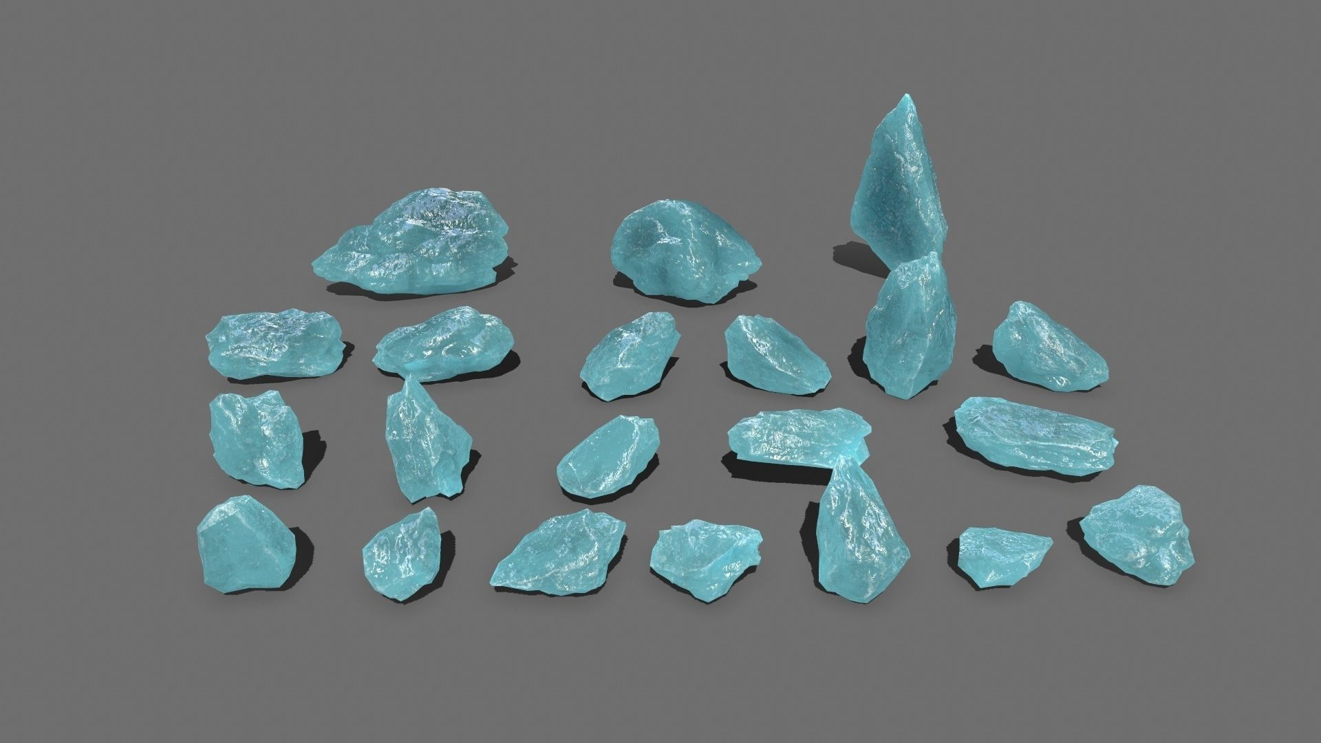 ice rocks   Low-poly 3D model_3