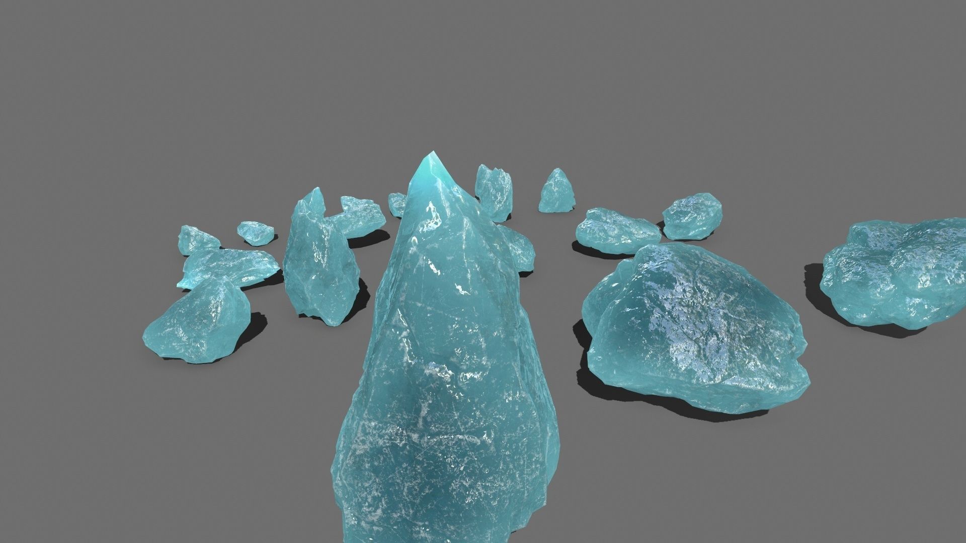 ice rocks   Low-poly 3D model_8