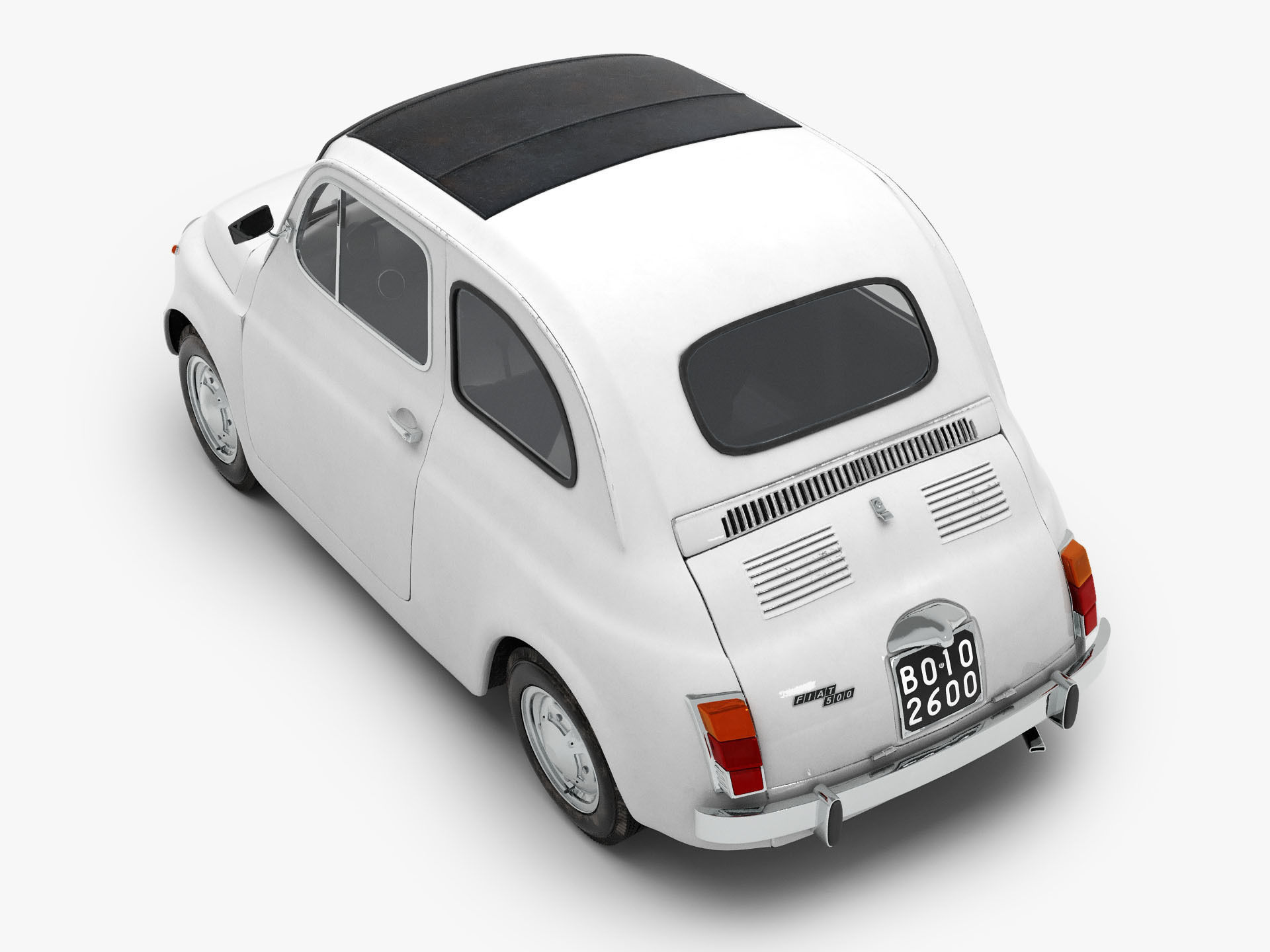 Fiat 500 1965-75 Italian Classic Car 3 Variants 3D model_9