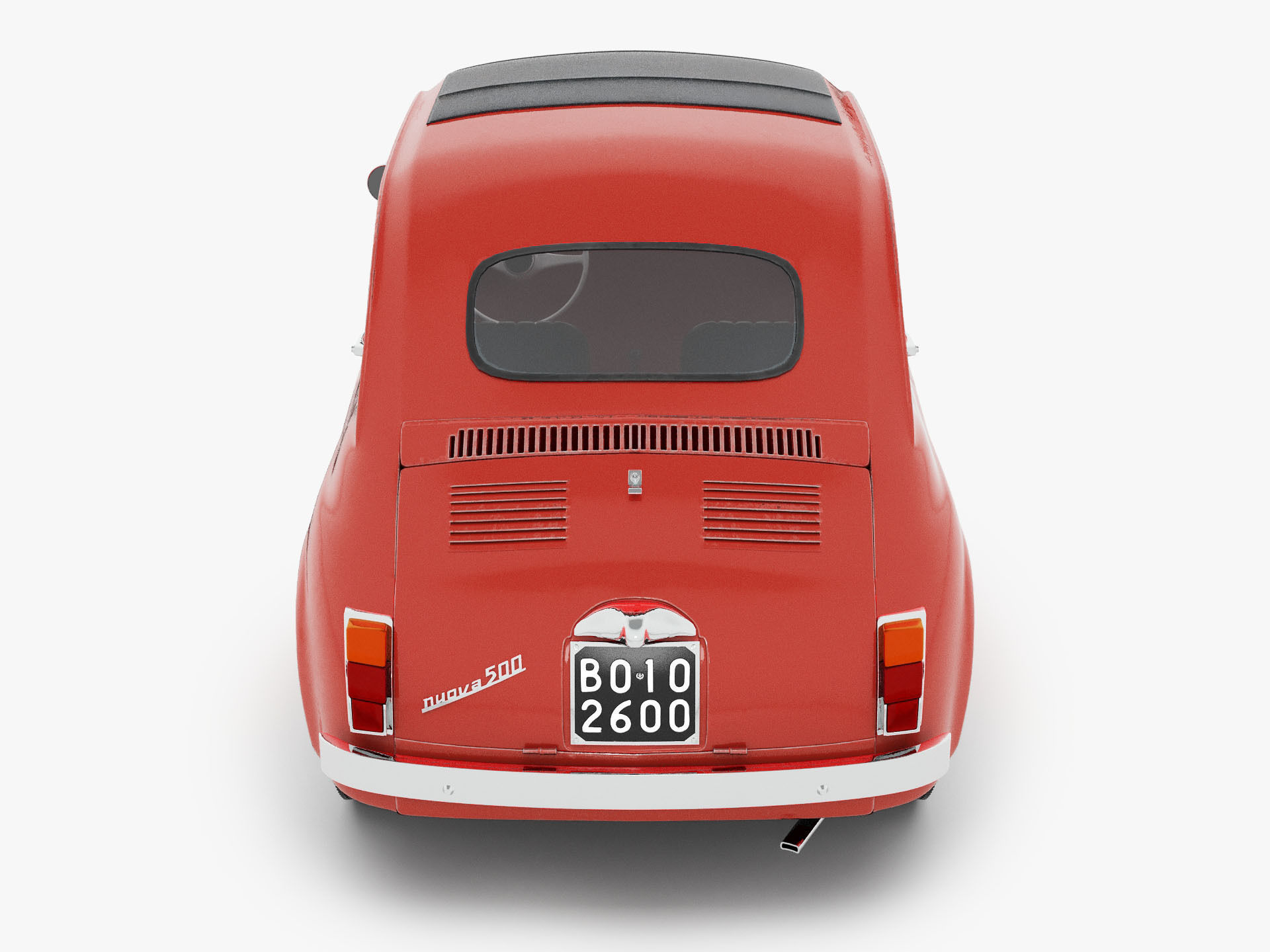 Fiat 500 1965-75 Italian Classic Car 3 Variants 3D model_16