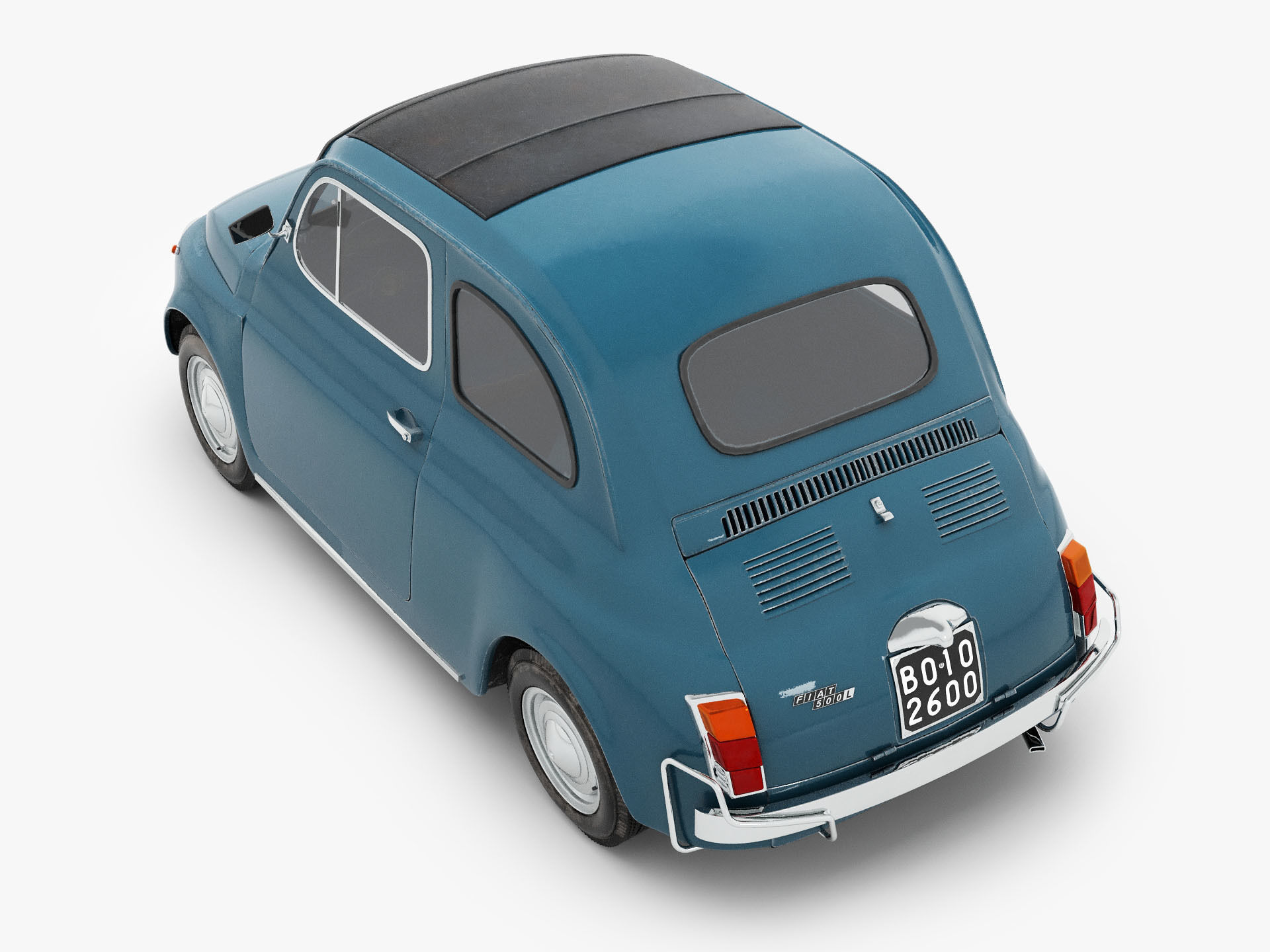 Fiat 500 1965-75 Italian Classic Car 3 Variants 3D model_8