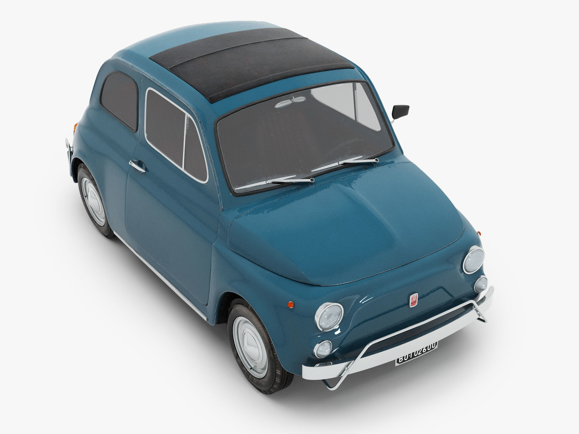 Fiat 500 1965-75 Italian Classic Car 3 Variants 3D model_11