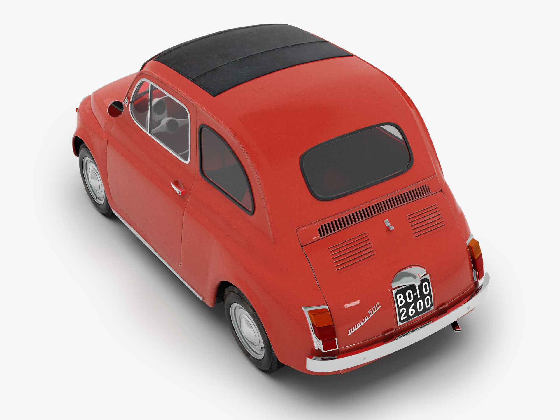 Fiat 500 1965-75 Italian Classic Car 3 Variants 3D model_7