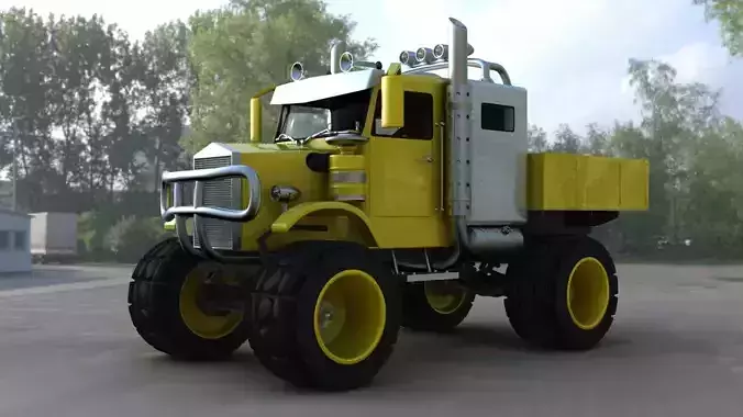 Monster Flatbed Truck 3D model