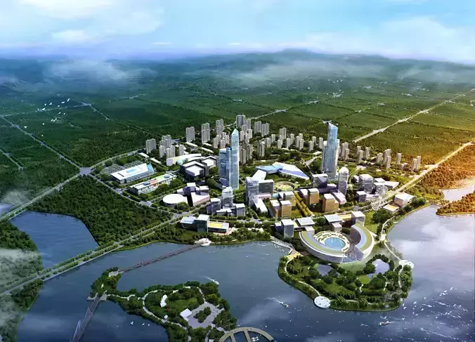 3Dmax fashion city commercial square building 209