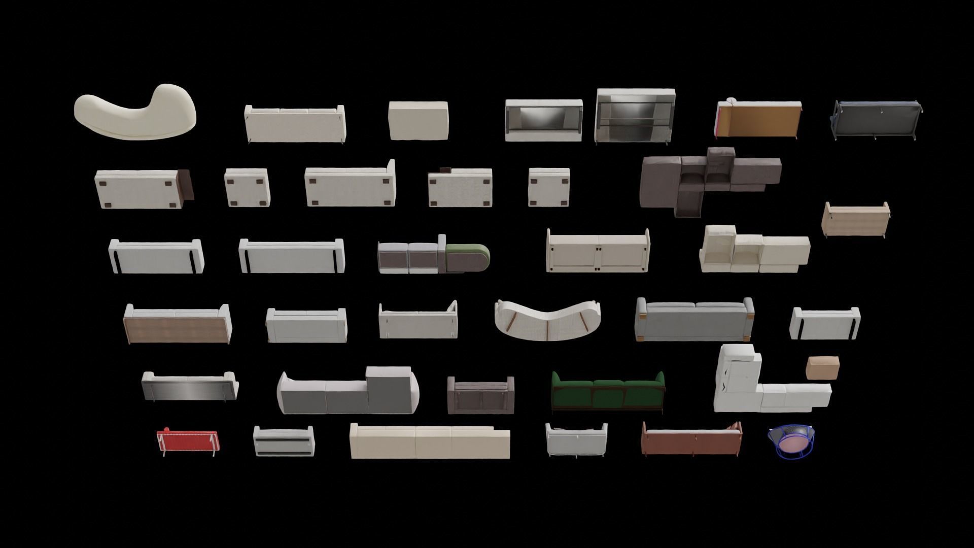 Asset Sofa Model 3D Free 3D model_5