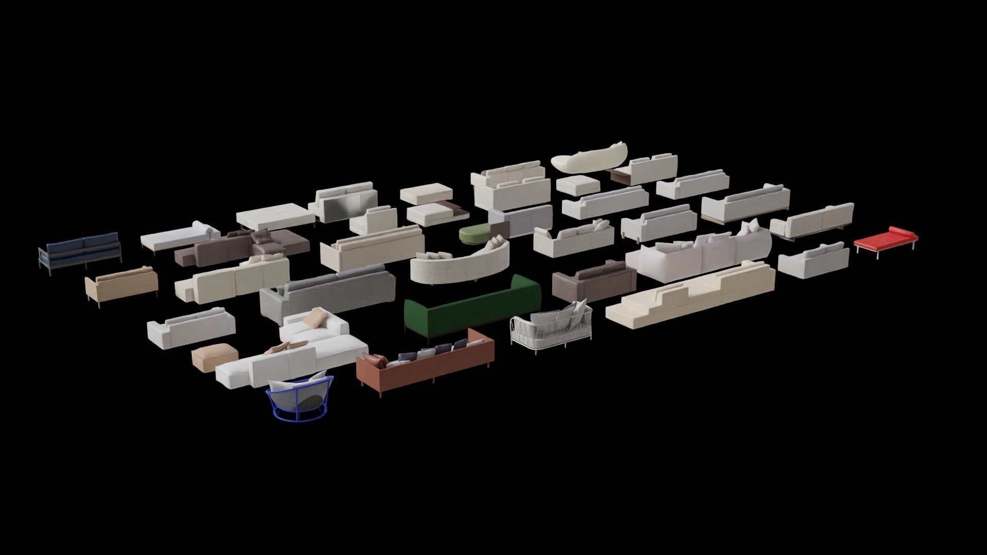 Asset Sofa Model 3D Free 3D model_2