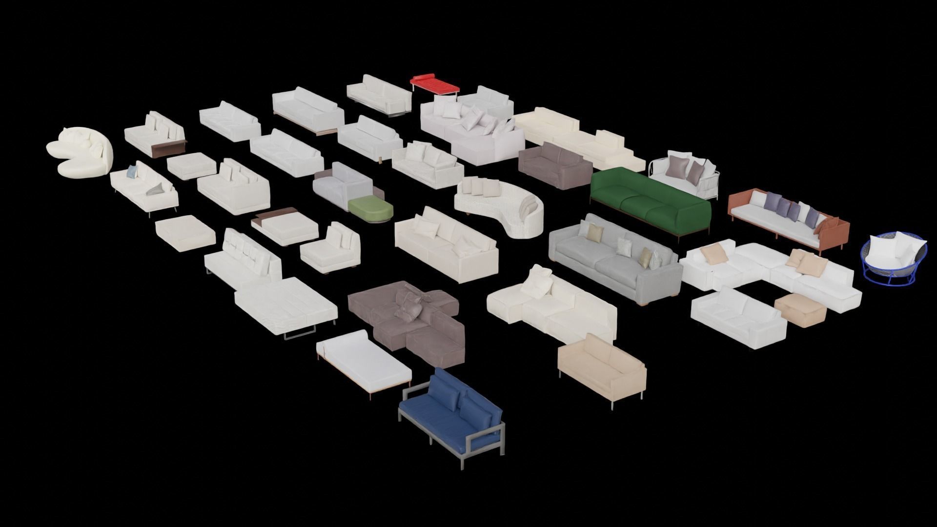 Asset Sofa Model 3D Free 3D model_1
