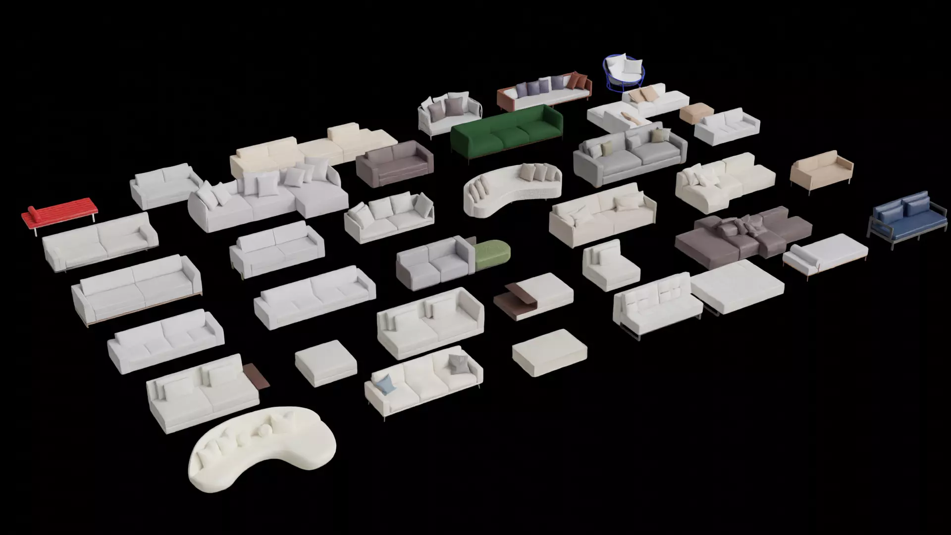 Asset Sofa Model 3D Free 3D model_0