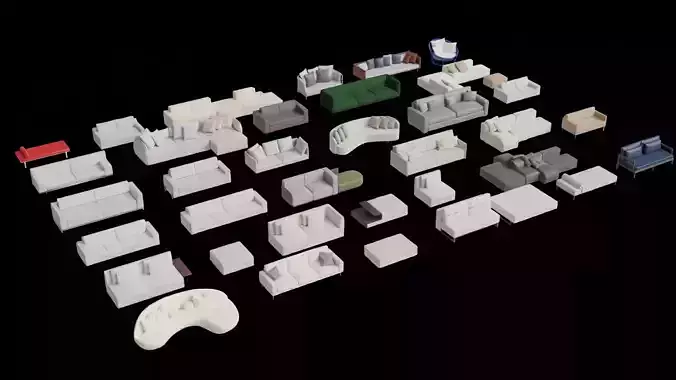 Asset Sofa Model 3D Free 3D model