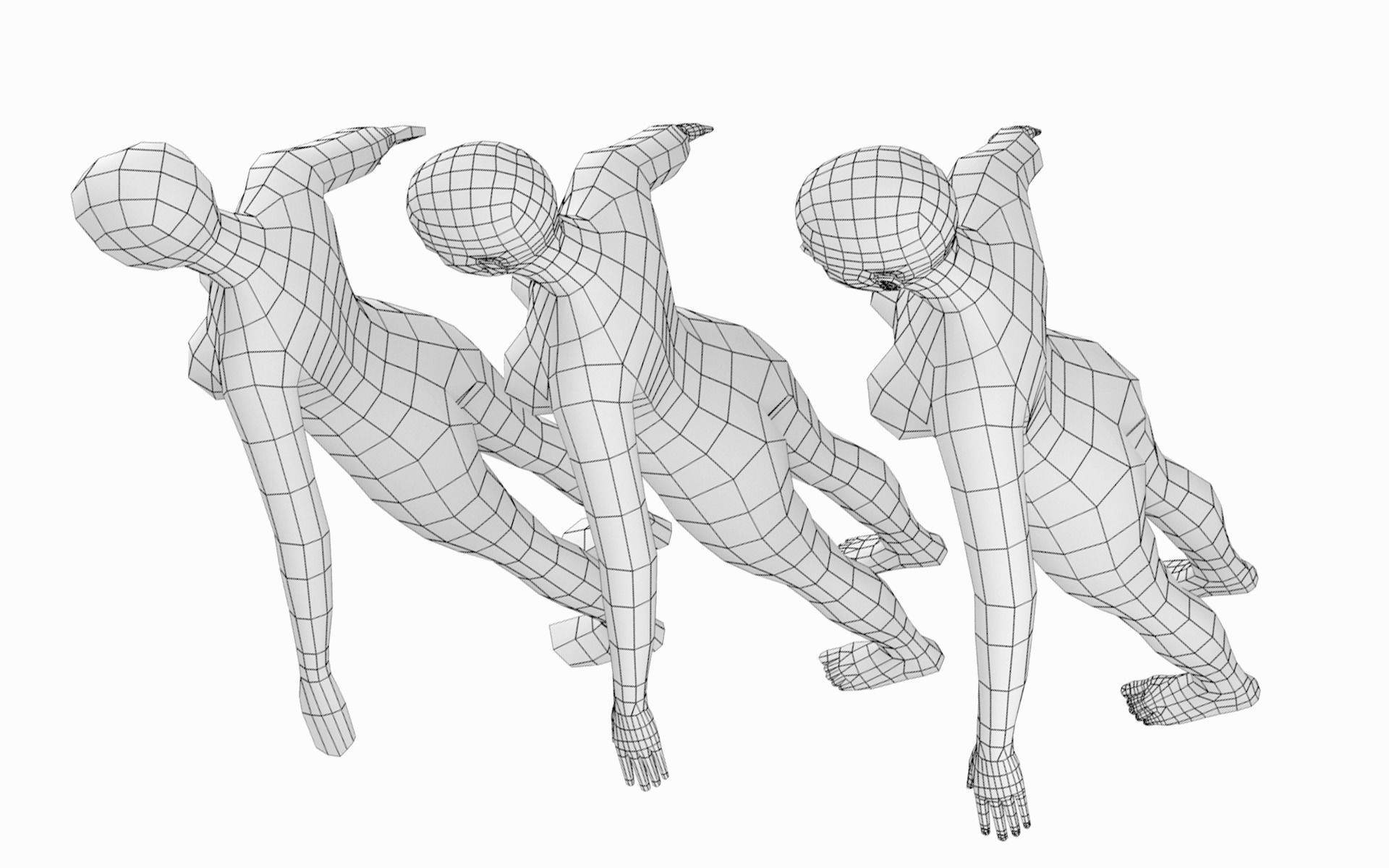 Natural Female in A-Pose Base Mesh 3D model_14