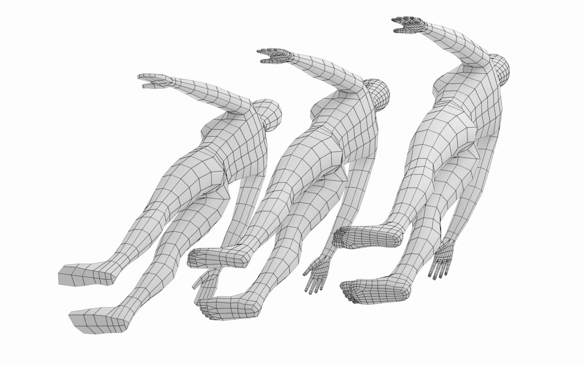 Natural Female in A-Pose Base Mesh 3D model_13