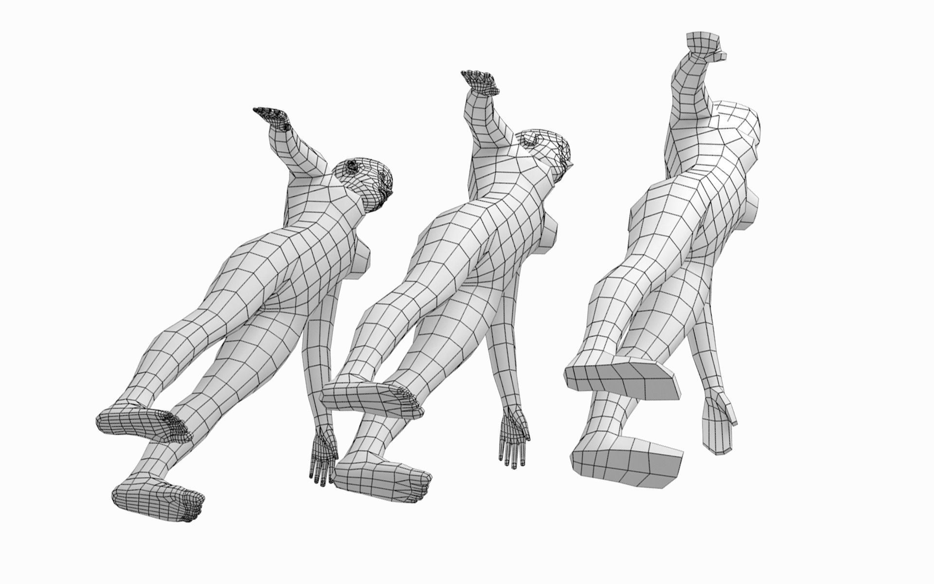 Natural Female in A-Pose Base Mesh 3D model_12