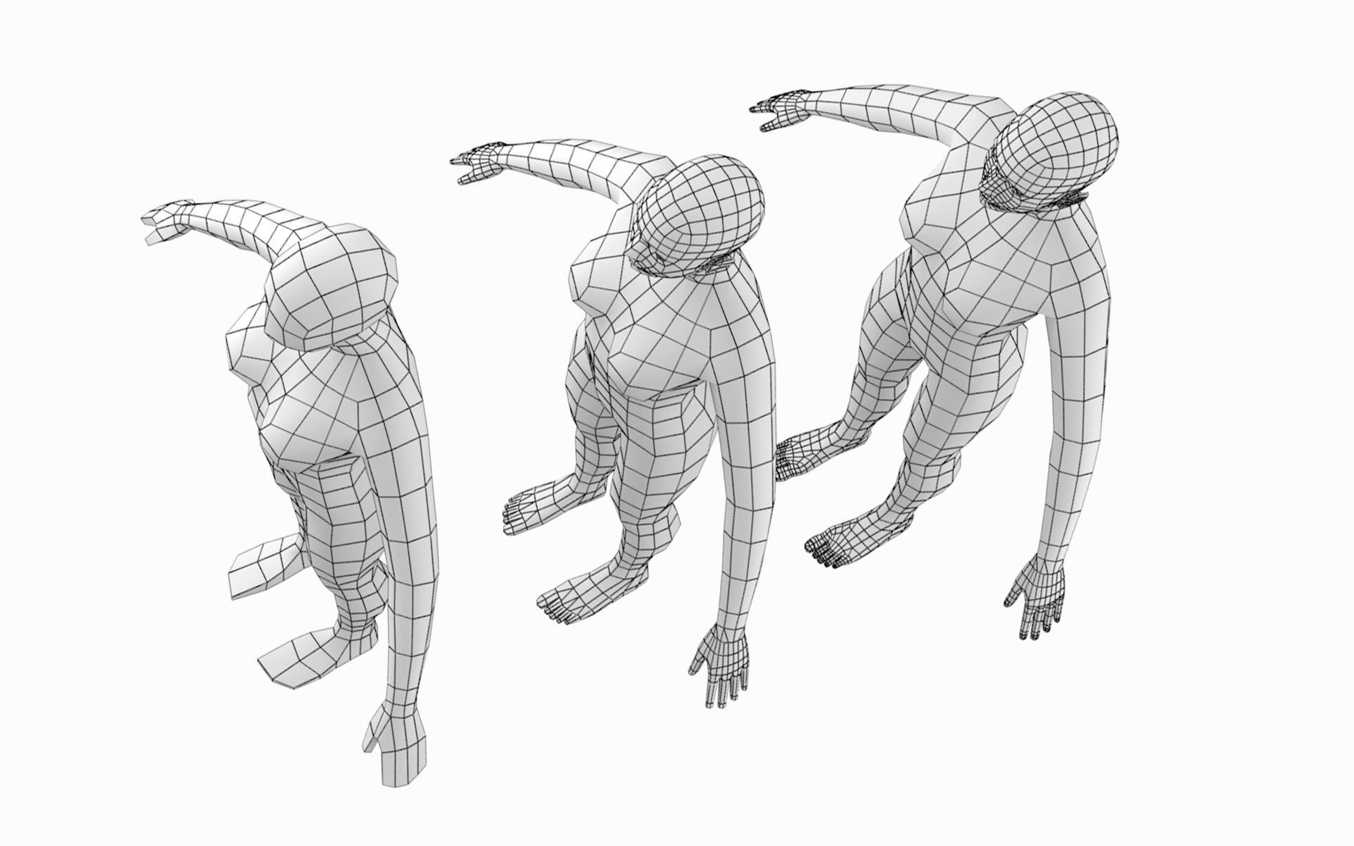 Natural Female in A-Pose Base Mesh 3D model_11