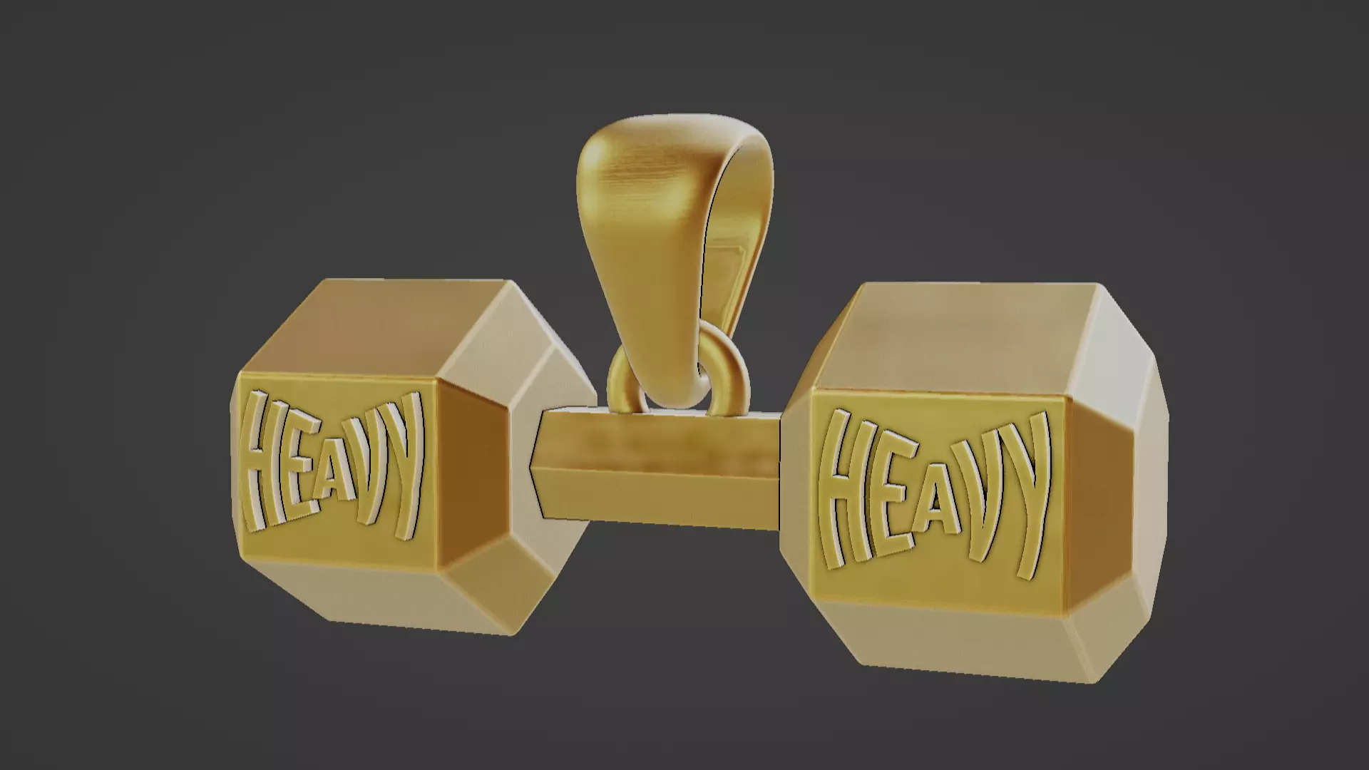 heavy dumbbell weight pendant w large bail 3D print model