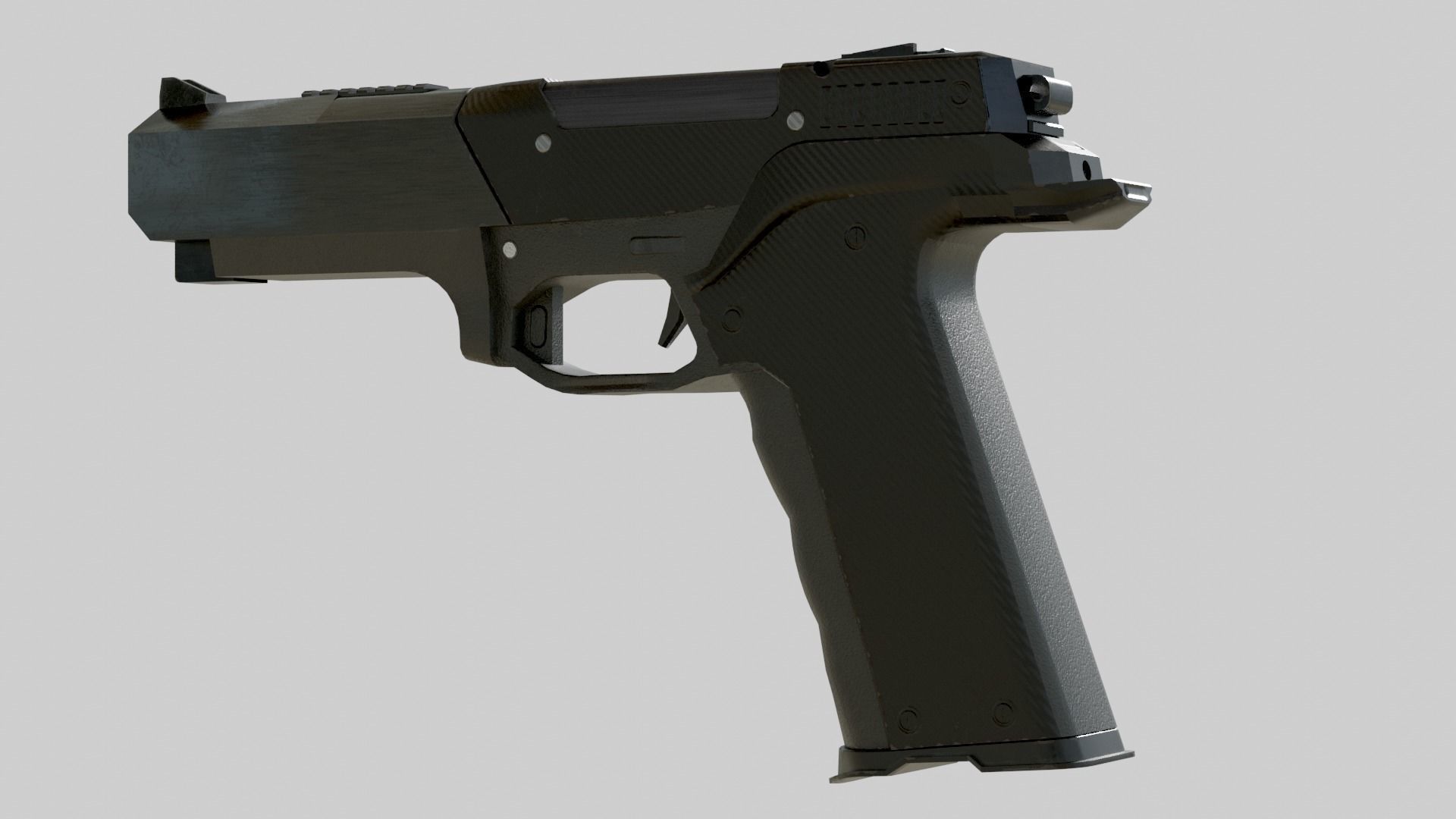 Handgun Low-poly 3D model_1