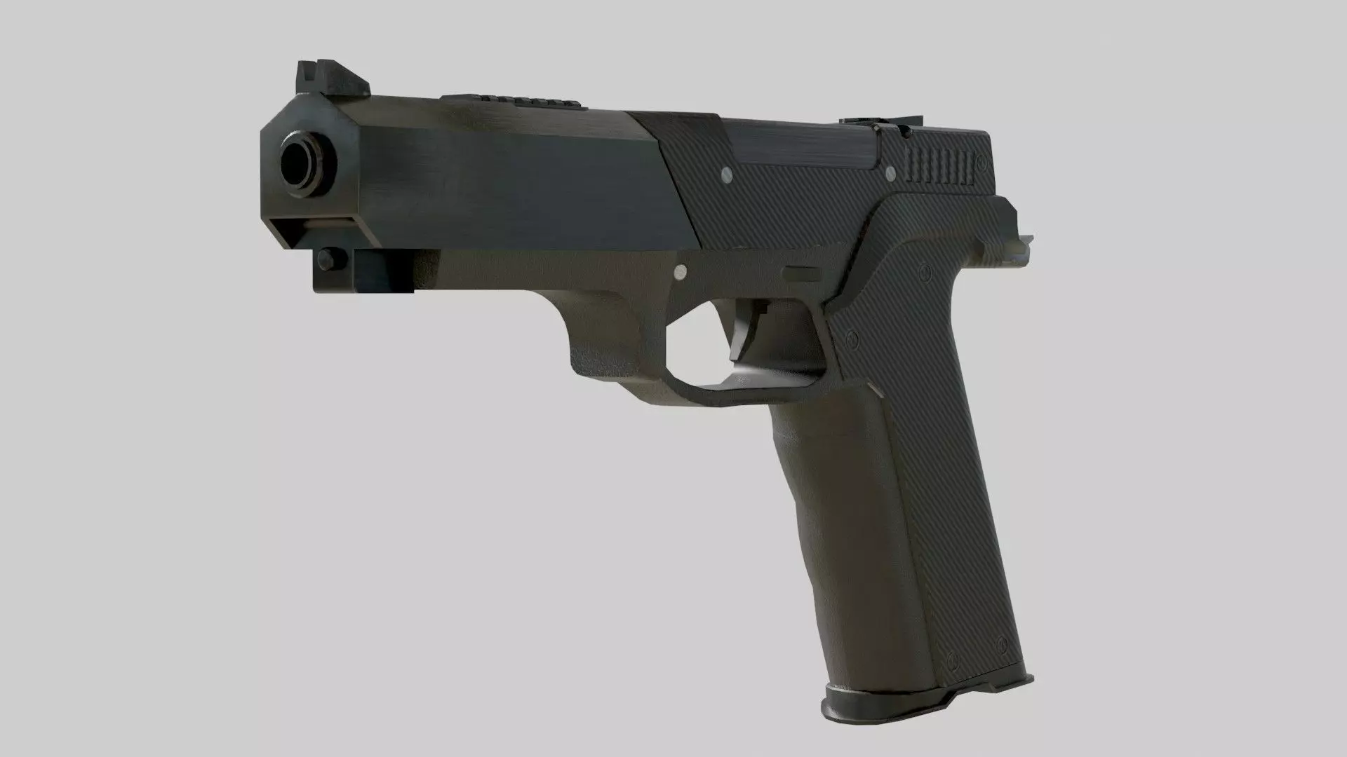 Handgun Low-poly 3D model_0