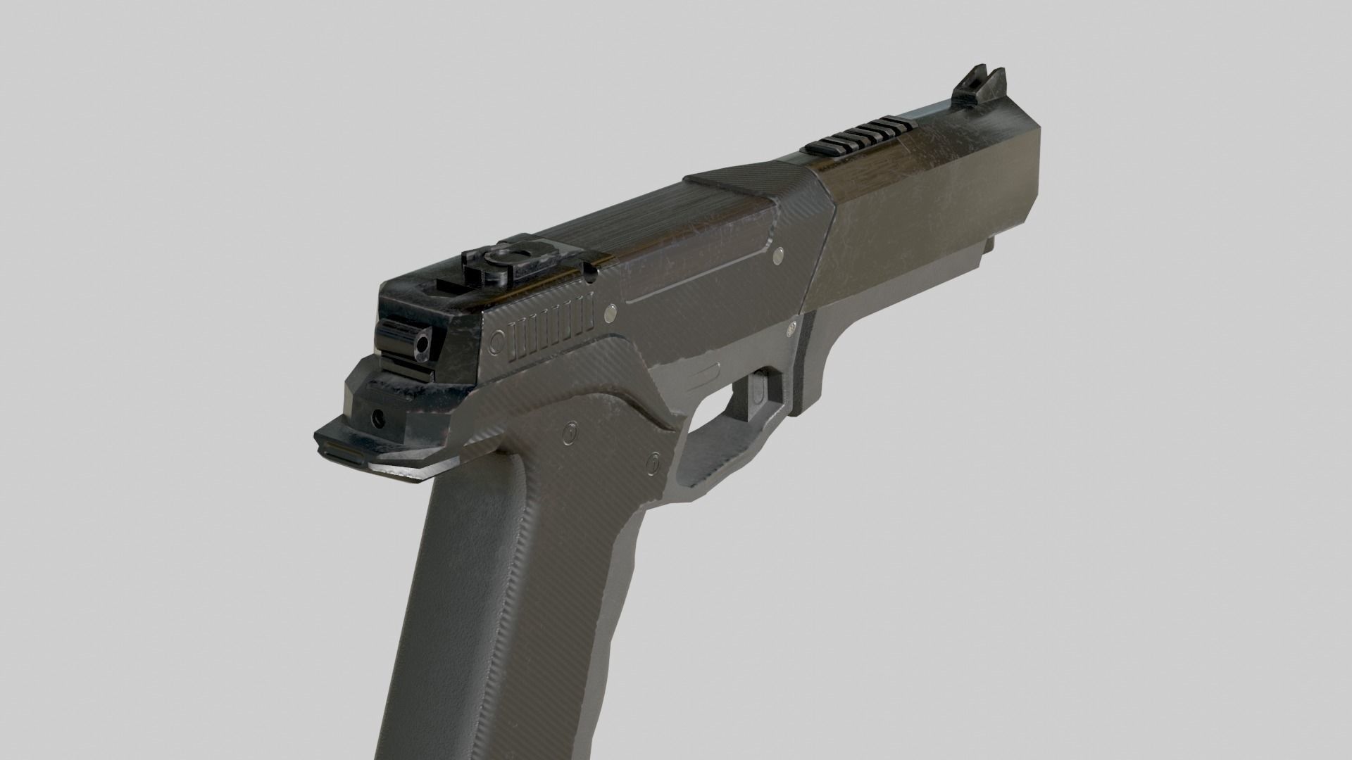 Handgun Low-poly 3D model_2