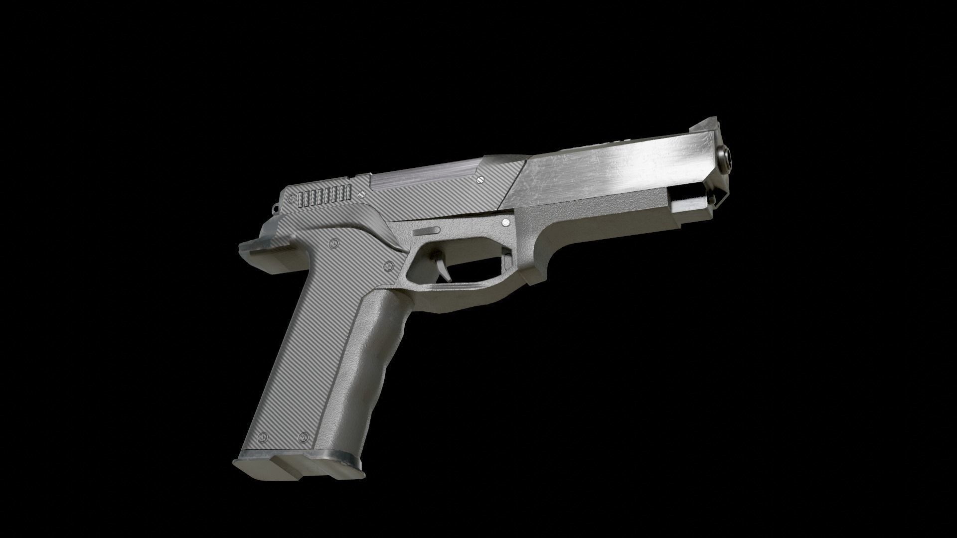 Handgun Low-poly 3D model_3