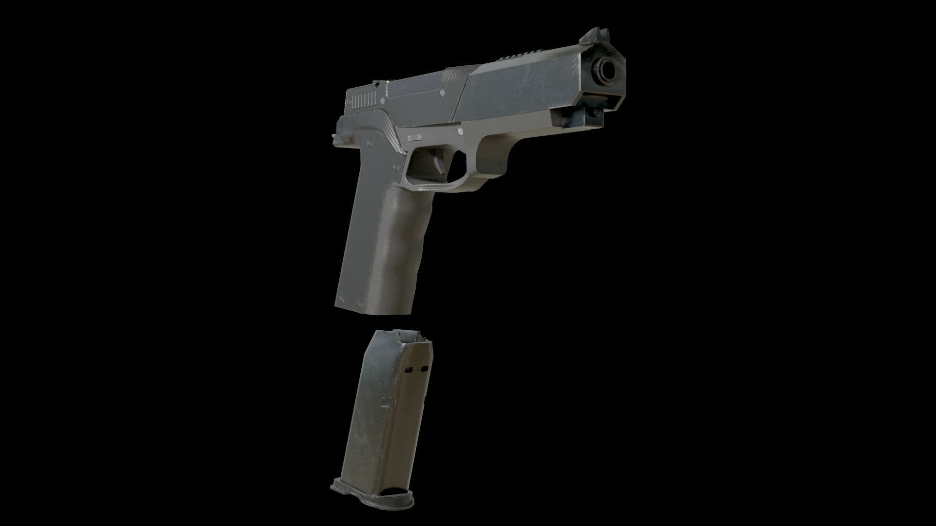 Handgun Low-poly 3D model_6