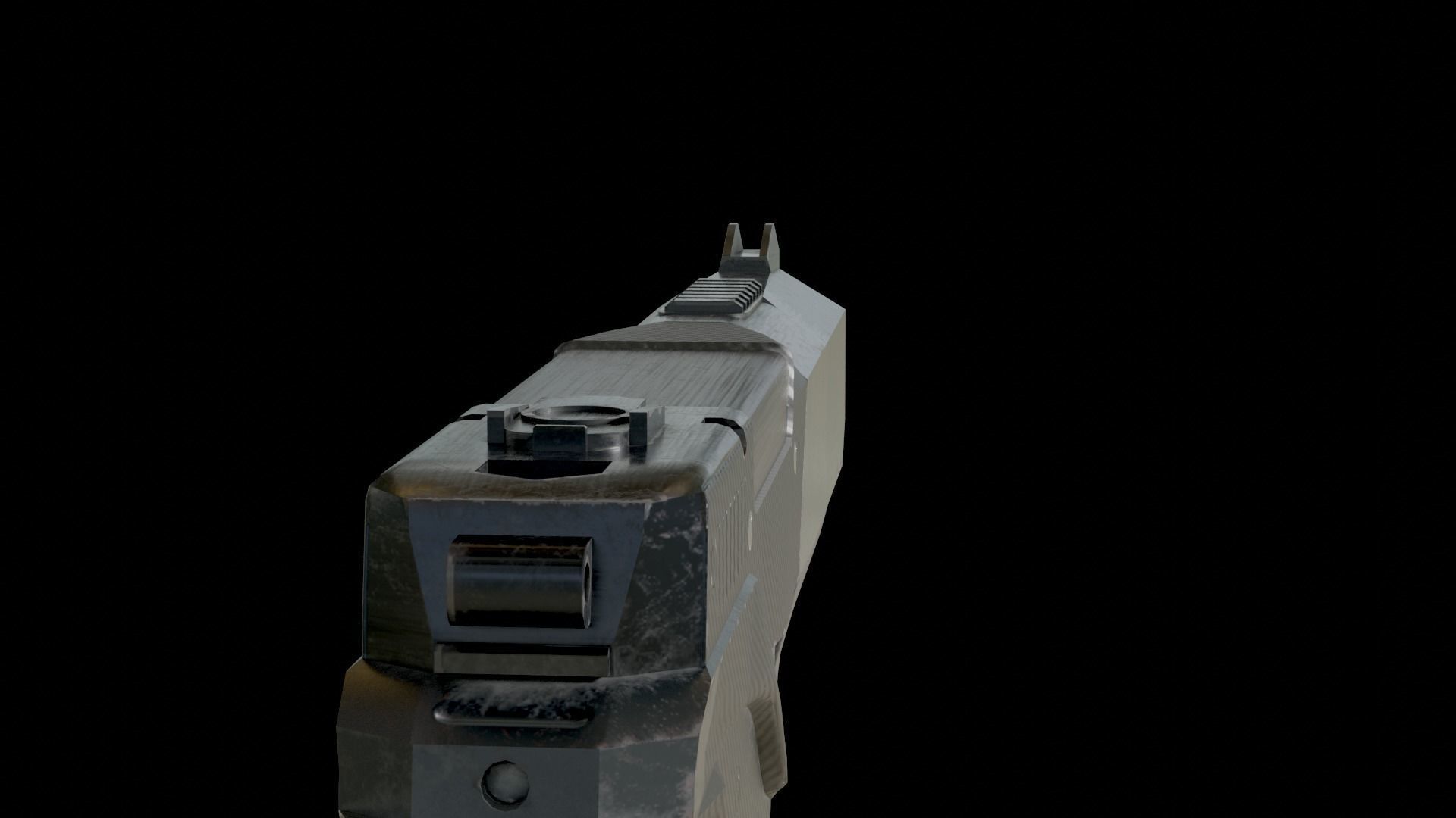 Handgun Low-poly 3D model_4