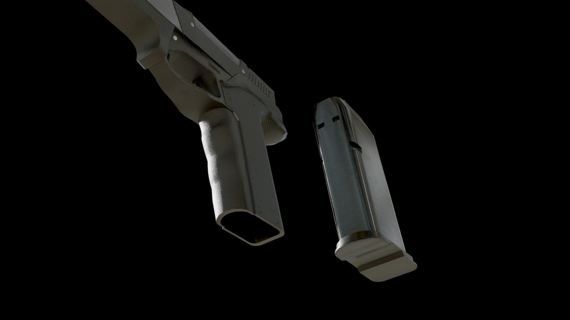 Handgun Low-poly 3D model_7