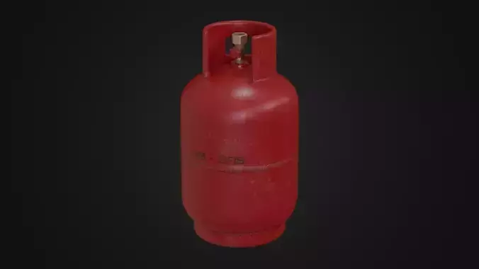 Red Dirty Gas Cylinder Bottle