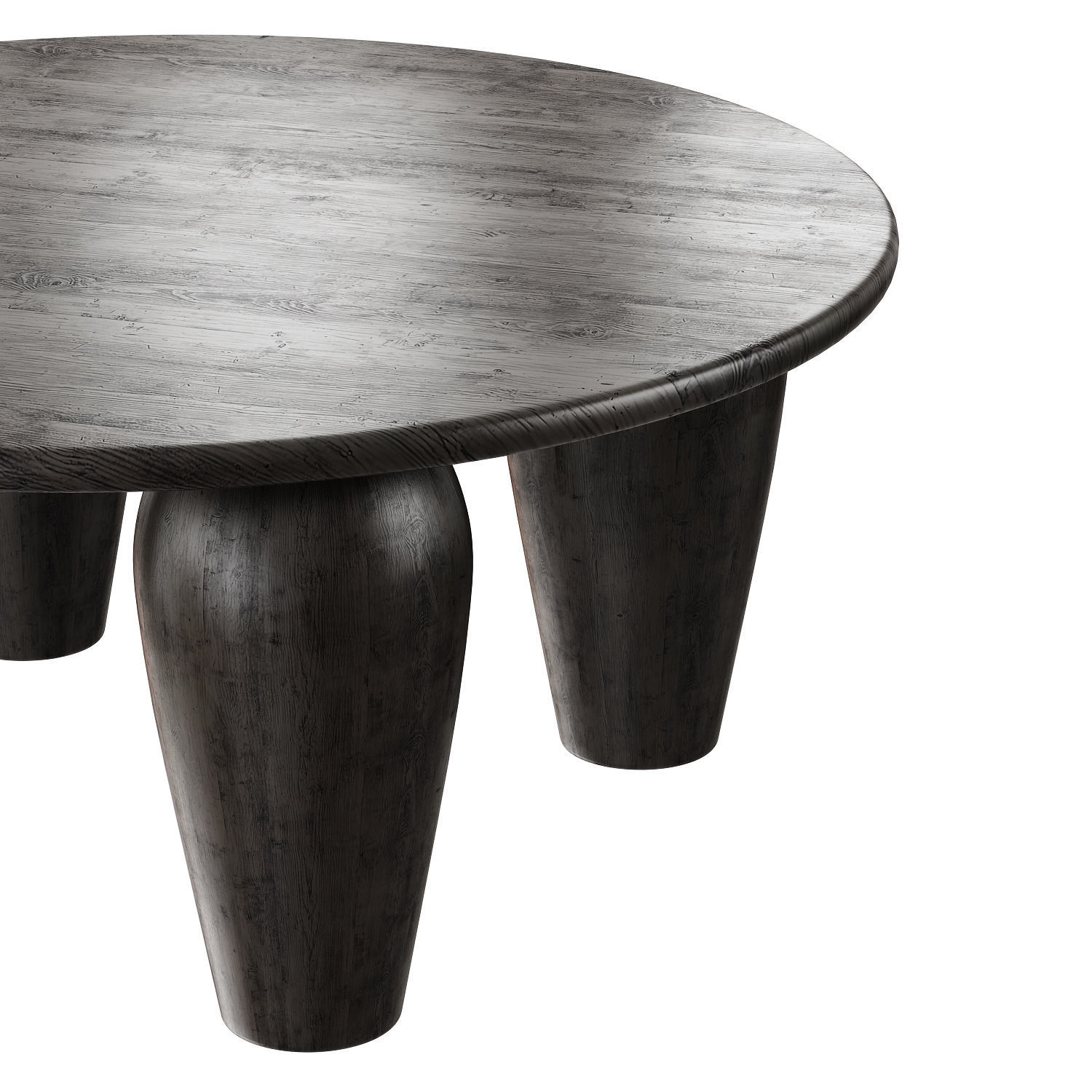 Mixed Reclaimed Wood Round Coffee Table 3D model_1