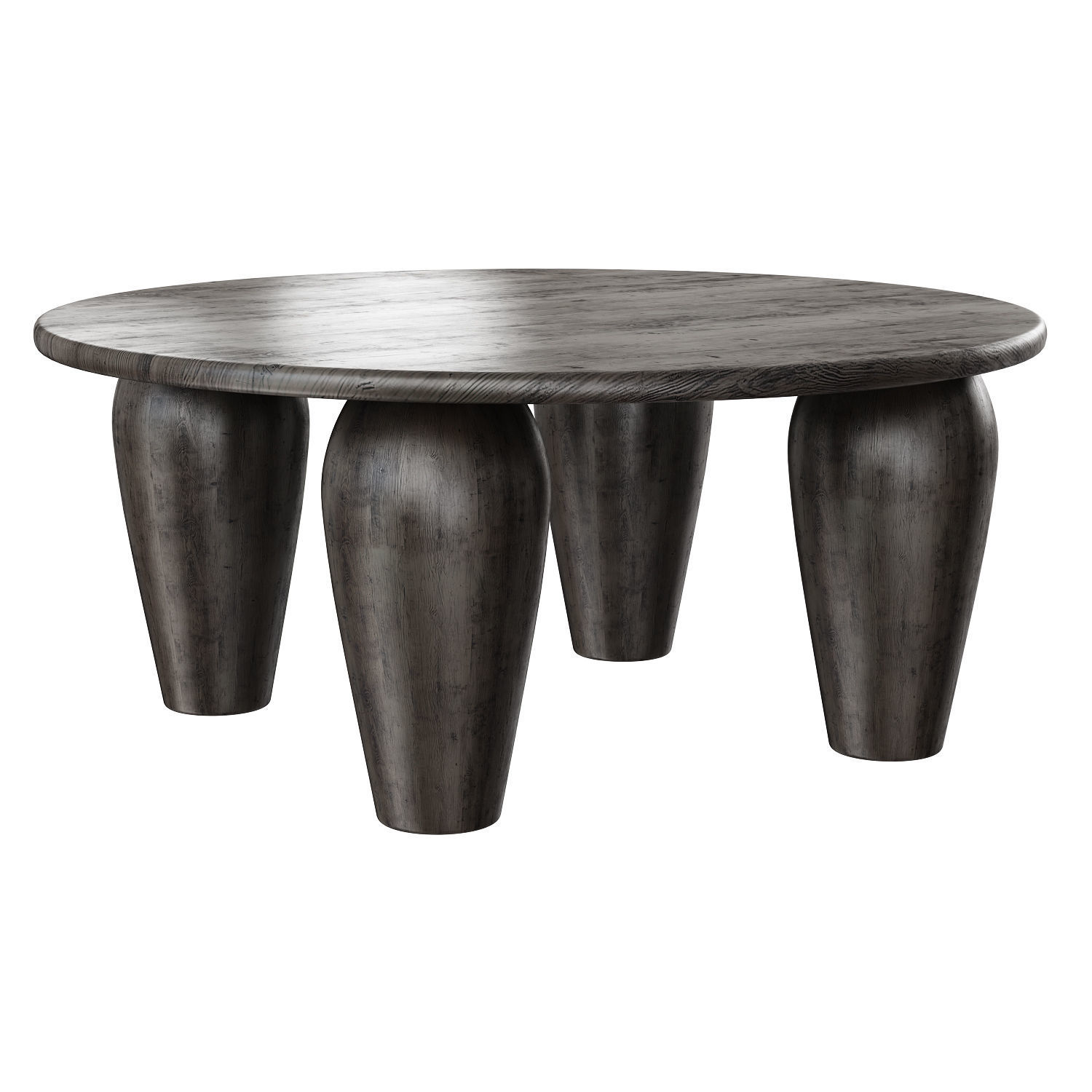 Mixed Reclaimed Wood Round Coffee Table 3D model_4