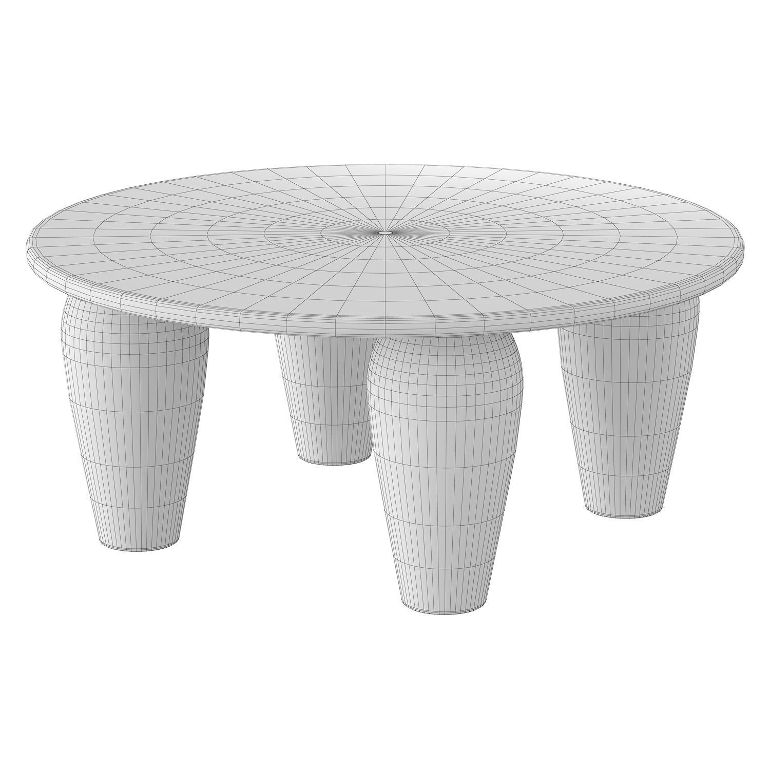 Mixed Reclaimed Wood Round Coffee Table 3D model_5