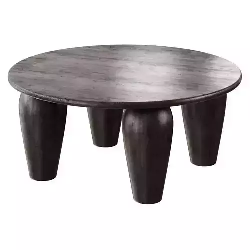 Mixed Reclaimed Wood Round Coffee Table 3D model