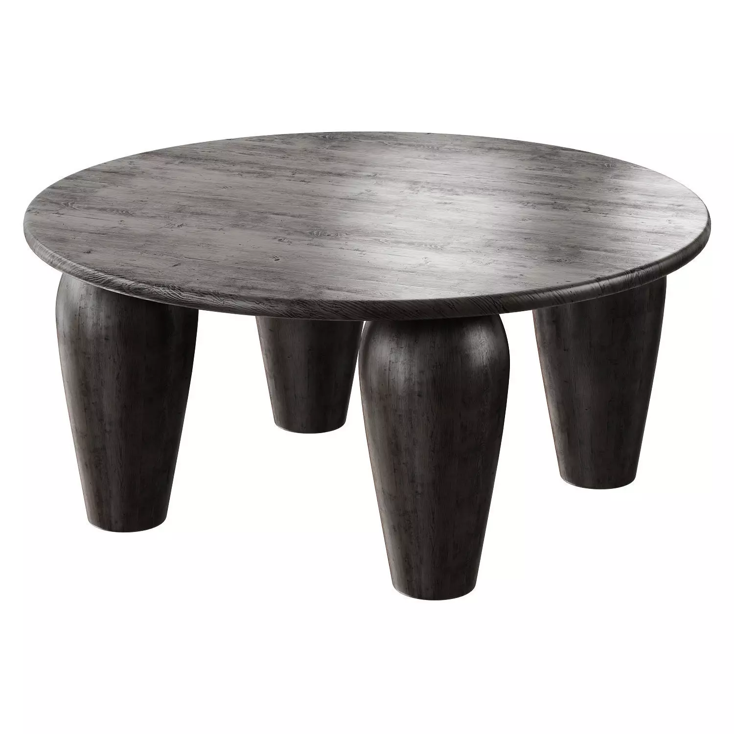 Mixed Reclaimed Wood Round Coffee Table 3D model_0