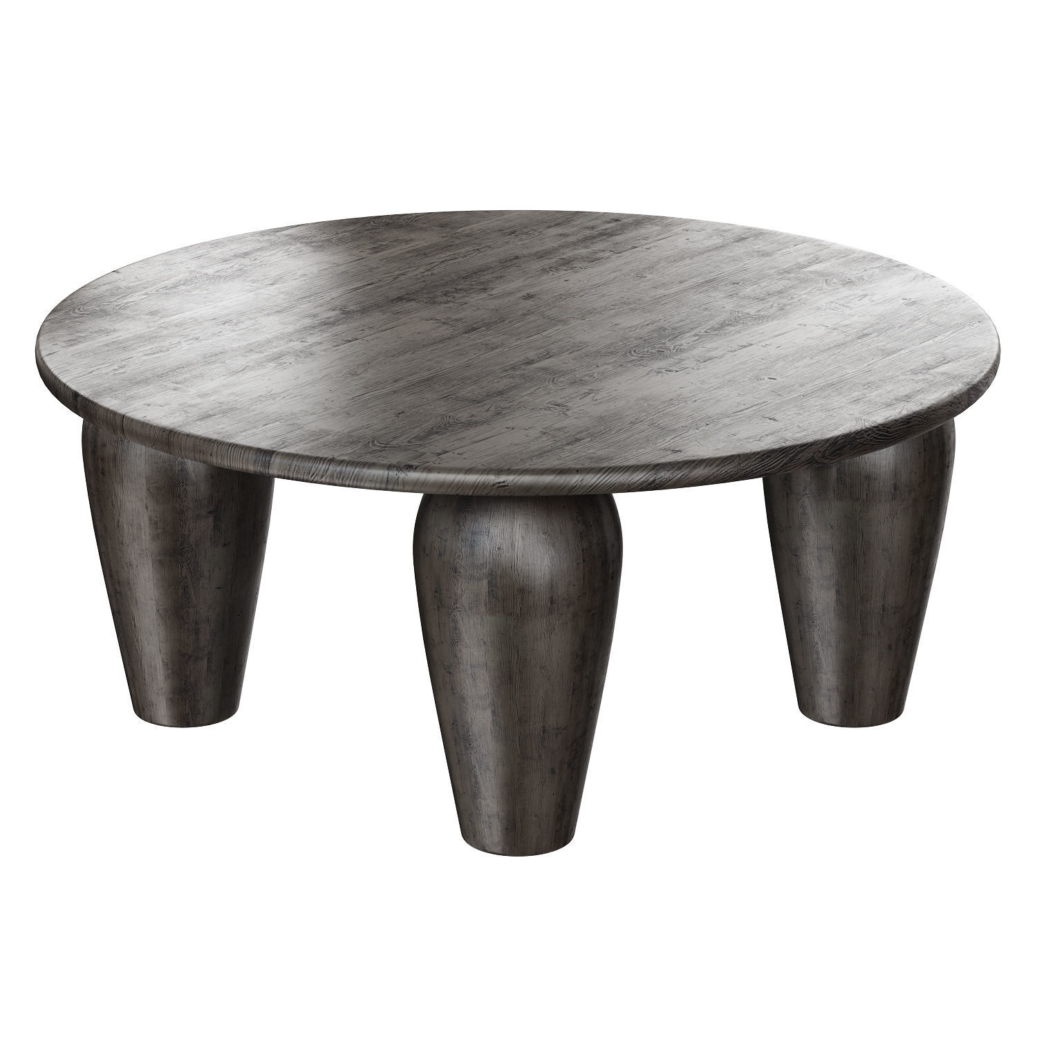 Mixed Reclaimed Wood Round Coffee Table 3D model_3