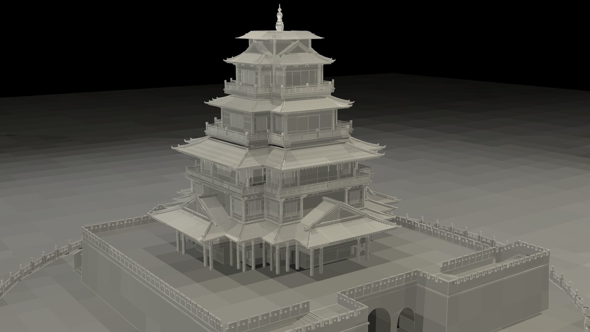Chinese ancient house  3D model_6