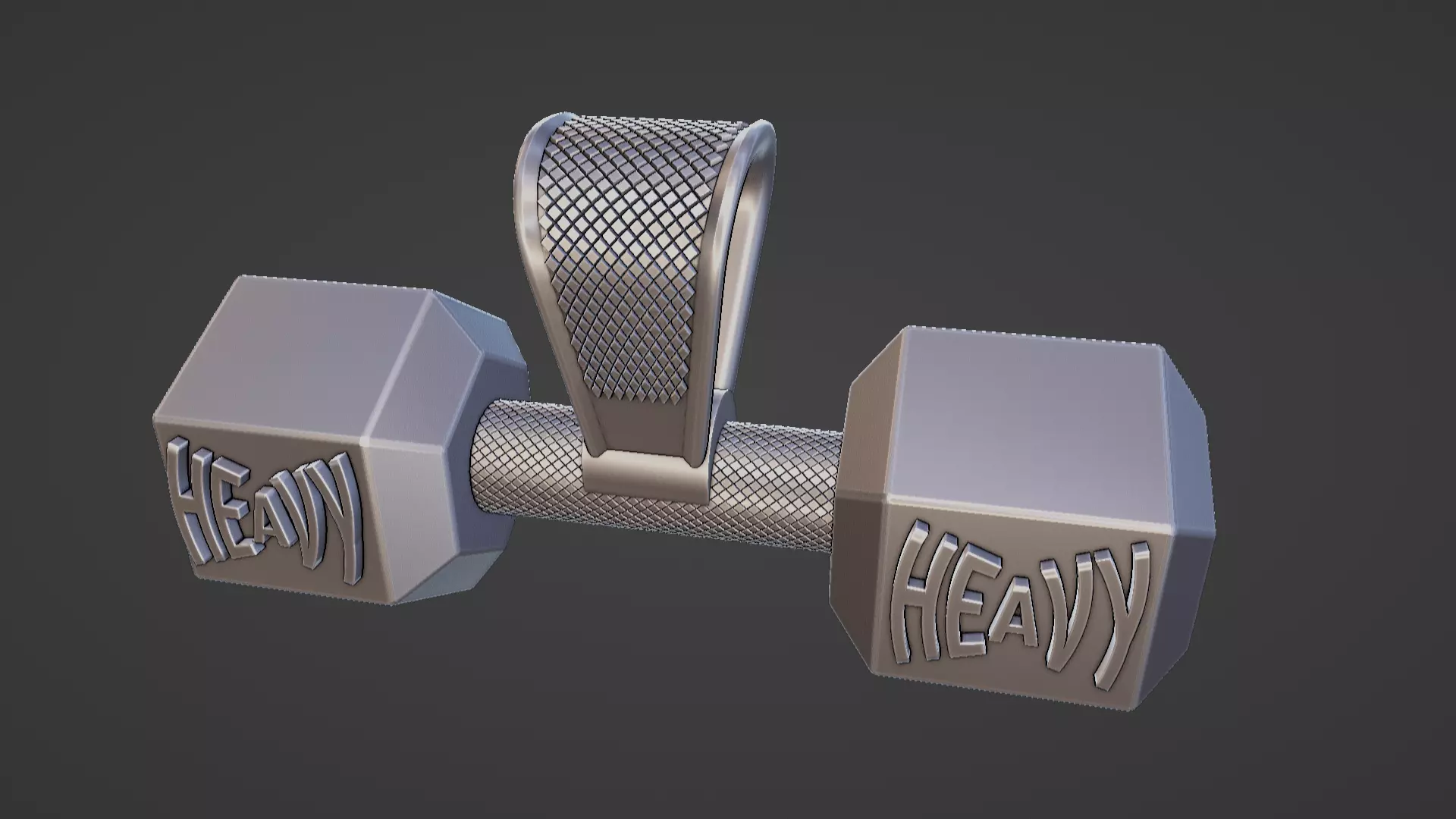 heavy dumbbell weight pendant w bail 3D print model